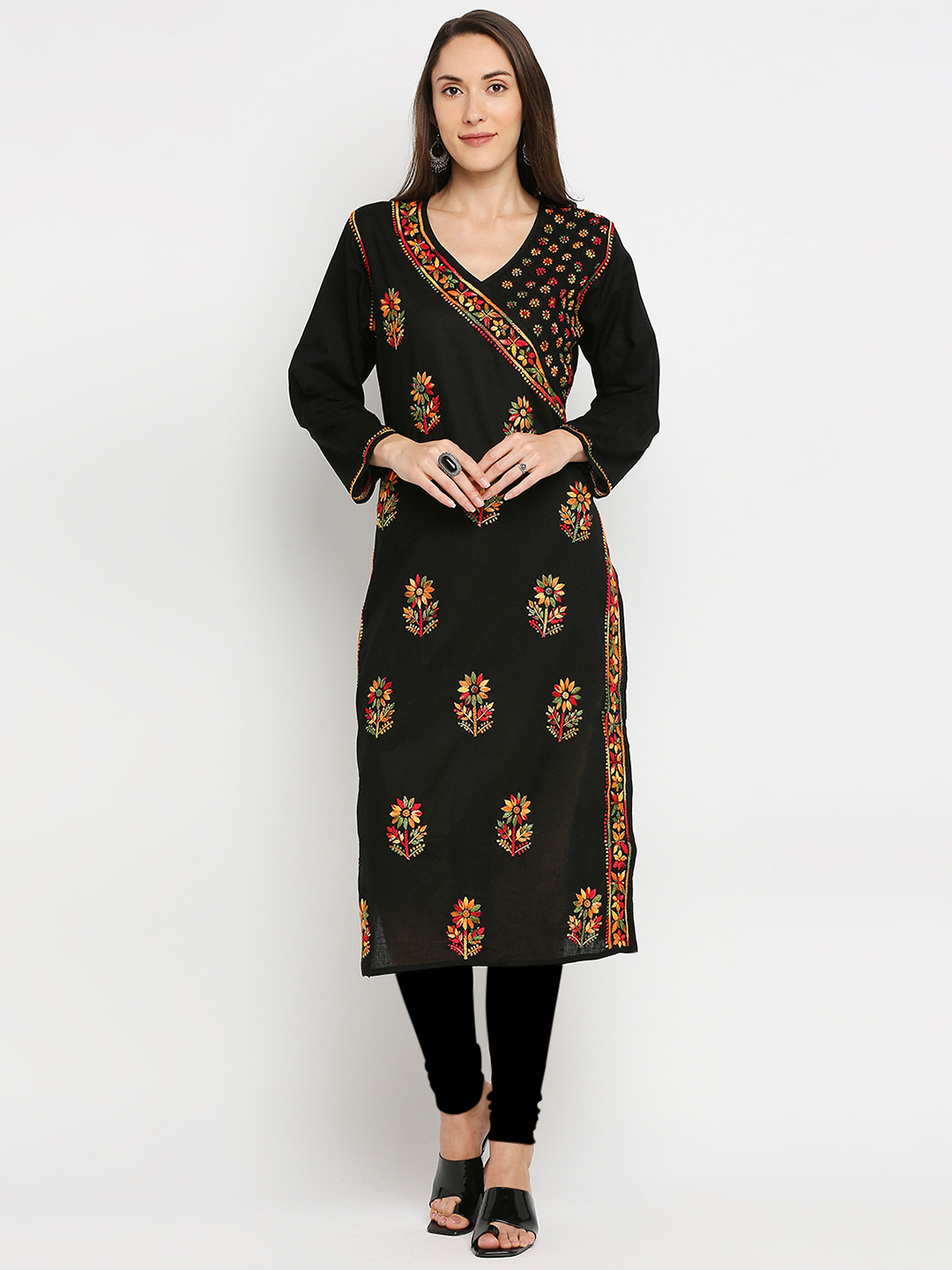 Indiankala4u Women Chikanakri Printed Kurta