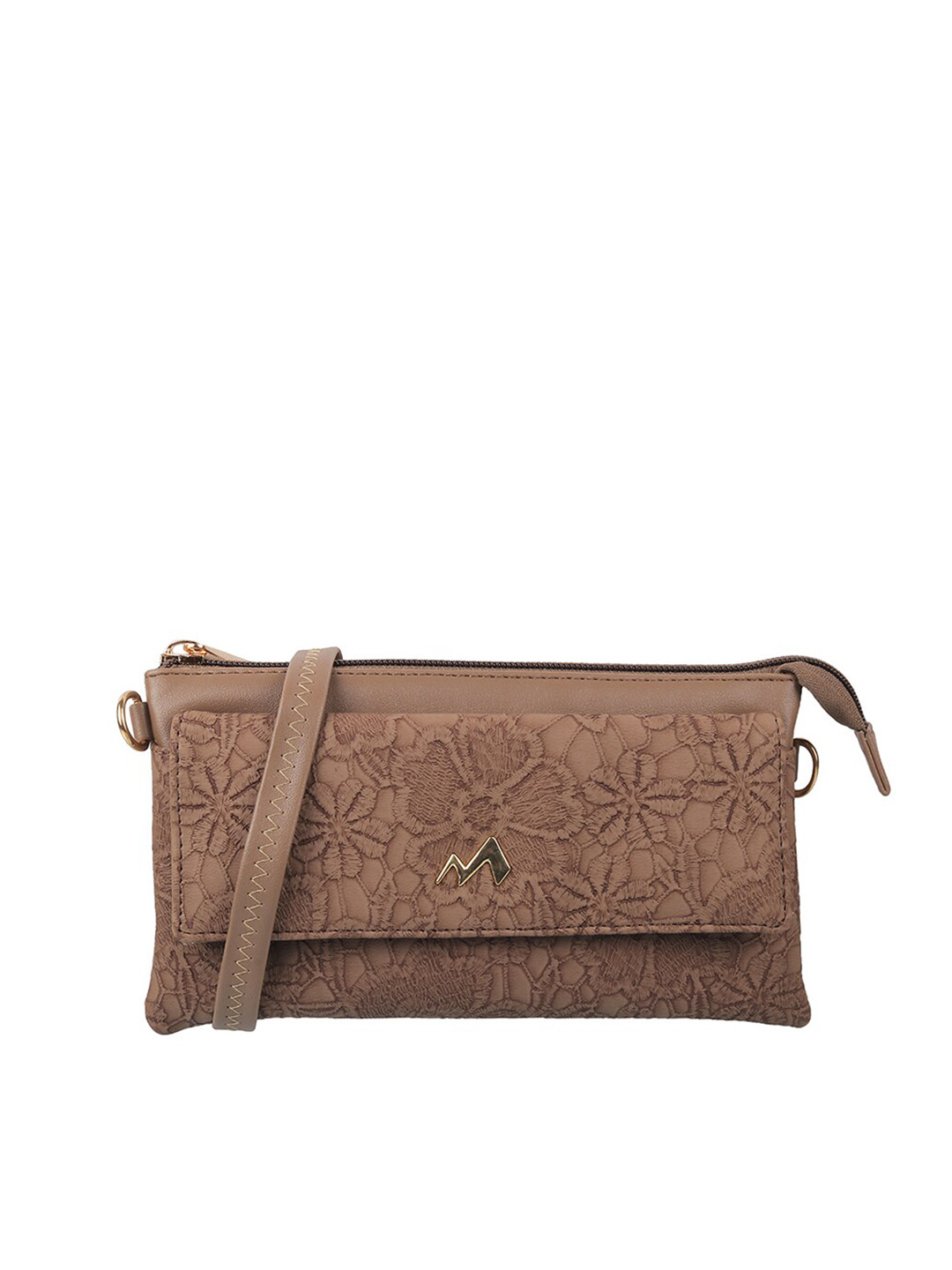 Metro Brown Embroidered Purse Clutch