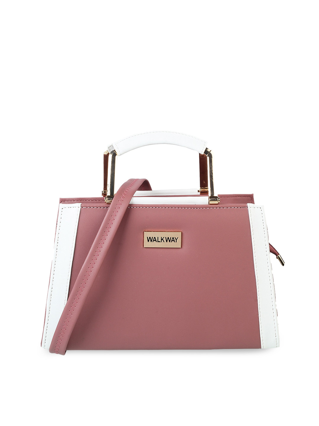 WALKWAY by Metro Peach-Coloured Colourblocked Oversized Swagger Tote Bag with Quilted