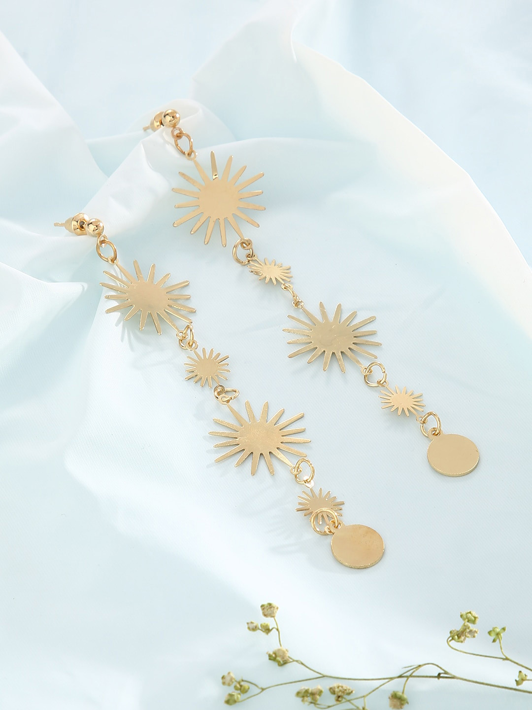 justpeachy Gold-Plated Spiked Drop Earrings