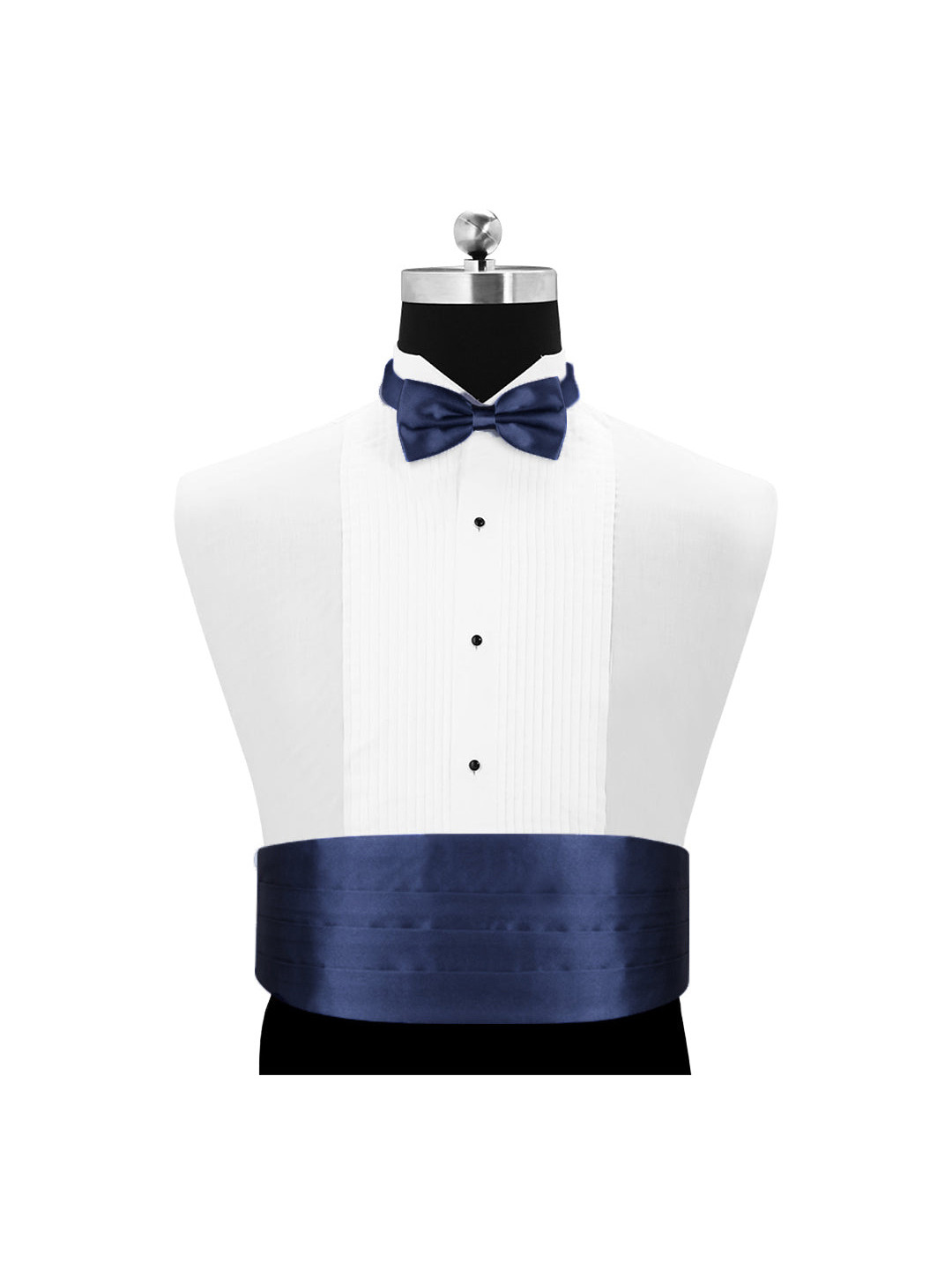 Peluche The Debonair Navy Blue Satin Cummerbund and Bow Tie Set