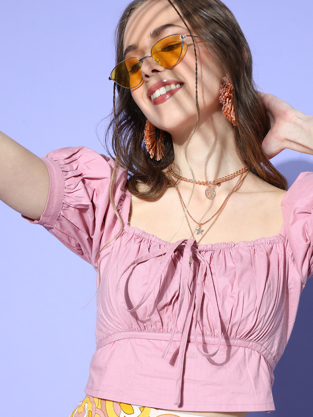 Athena Women Pretty Pink Solid Bustier Top