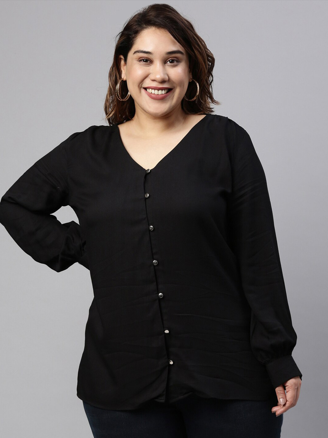 The Pink Moon Black Shirt Style Top