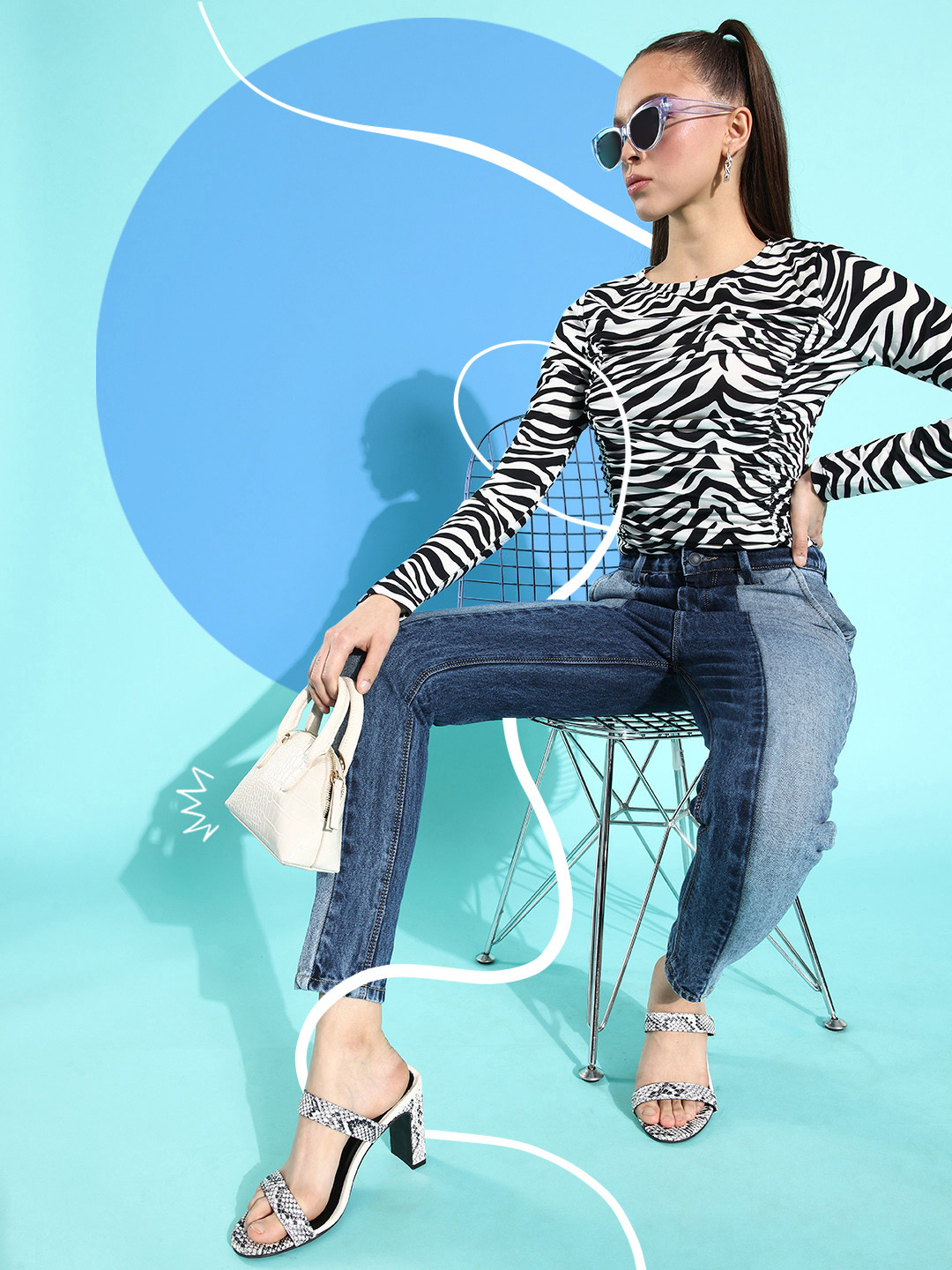 Moda Rapido Women Blue High-Rise Tapered Fit Stretchable Jeans