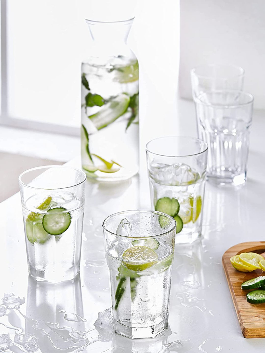 smart serve Transparent Set Of 6 Solid Cocktail Glass Set