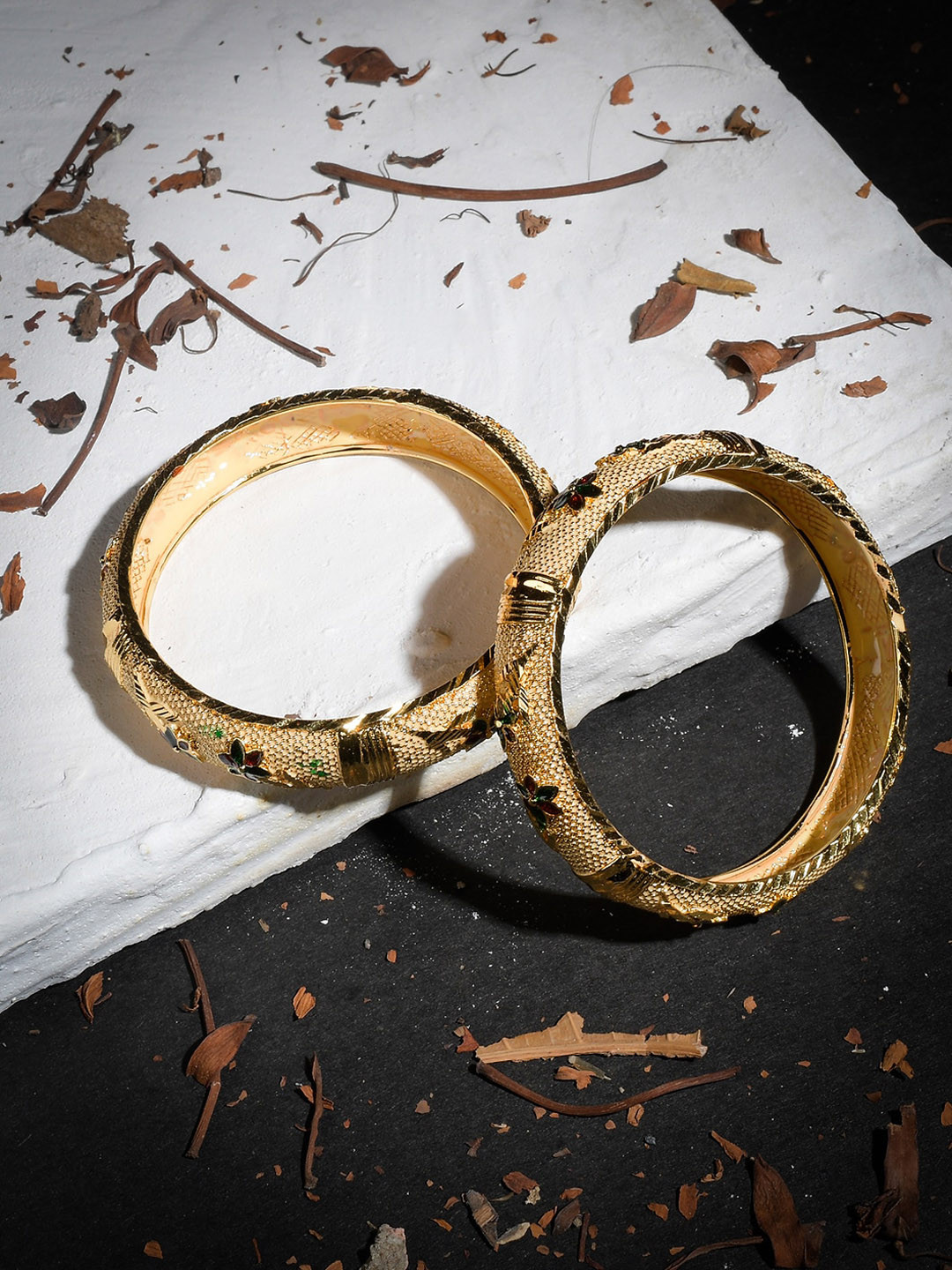 Silvermerc Designs Set of 2 Gold-Plated  Bangles