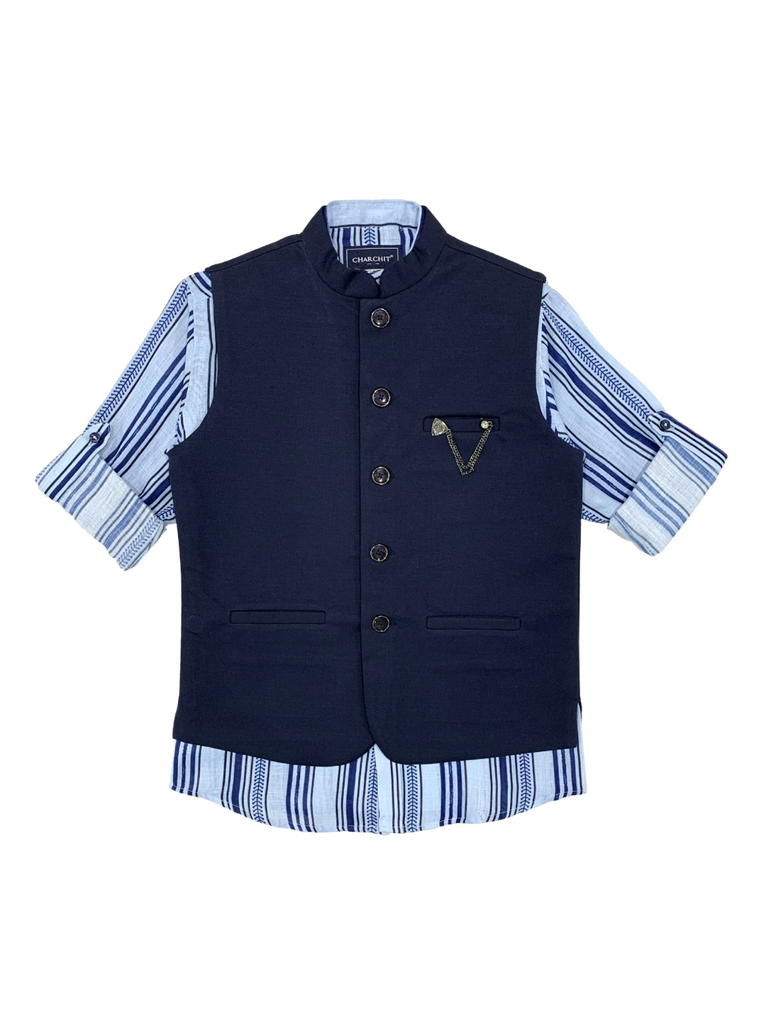 CHARCHIT Boys Navy Full Sleeve Jacket