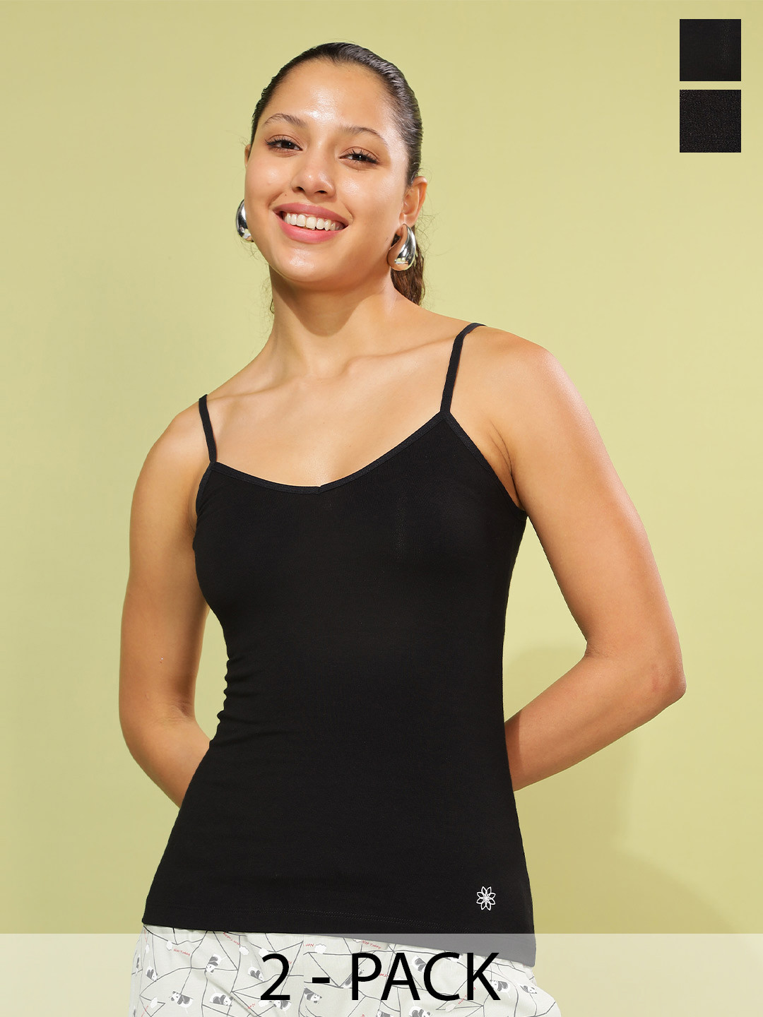 Dollar Missy Pack of 2 Cotton with Spandex Camisole