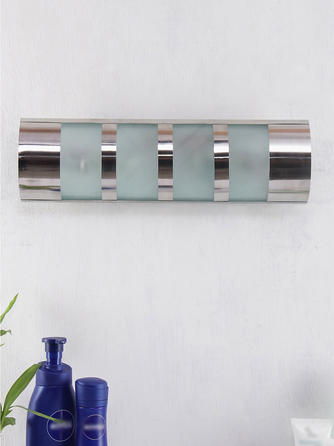 Devansh Off-White & Steel Striped Bathroom Light