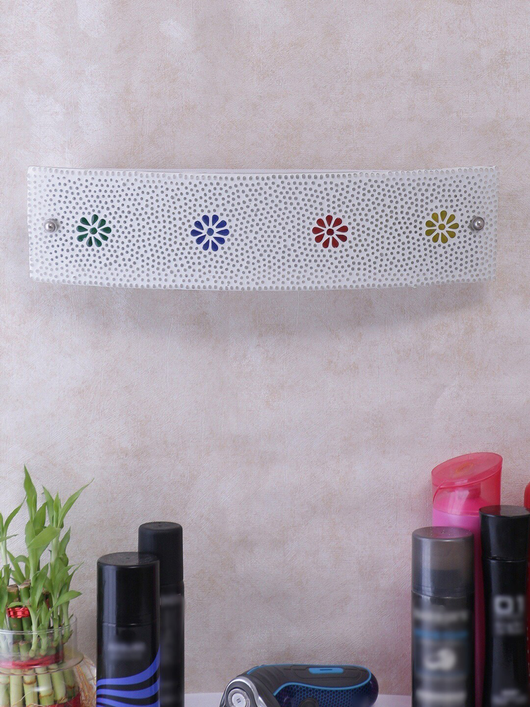 Devansh White Mosaic Glass Bathroom Light