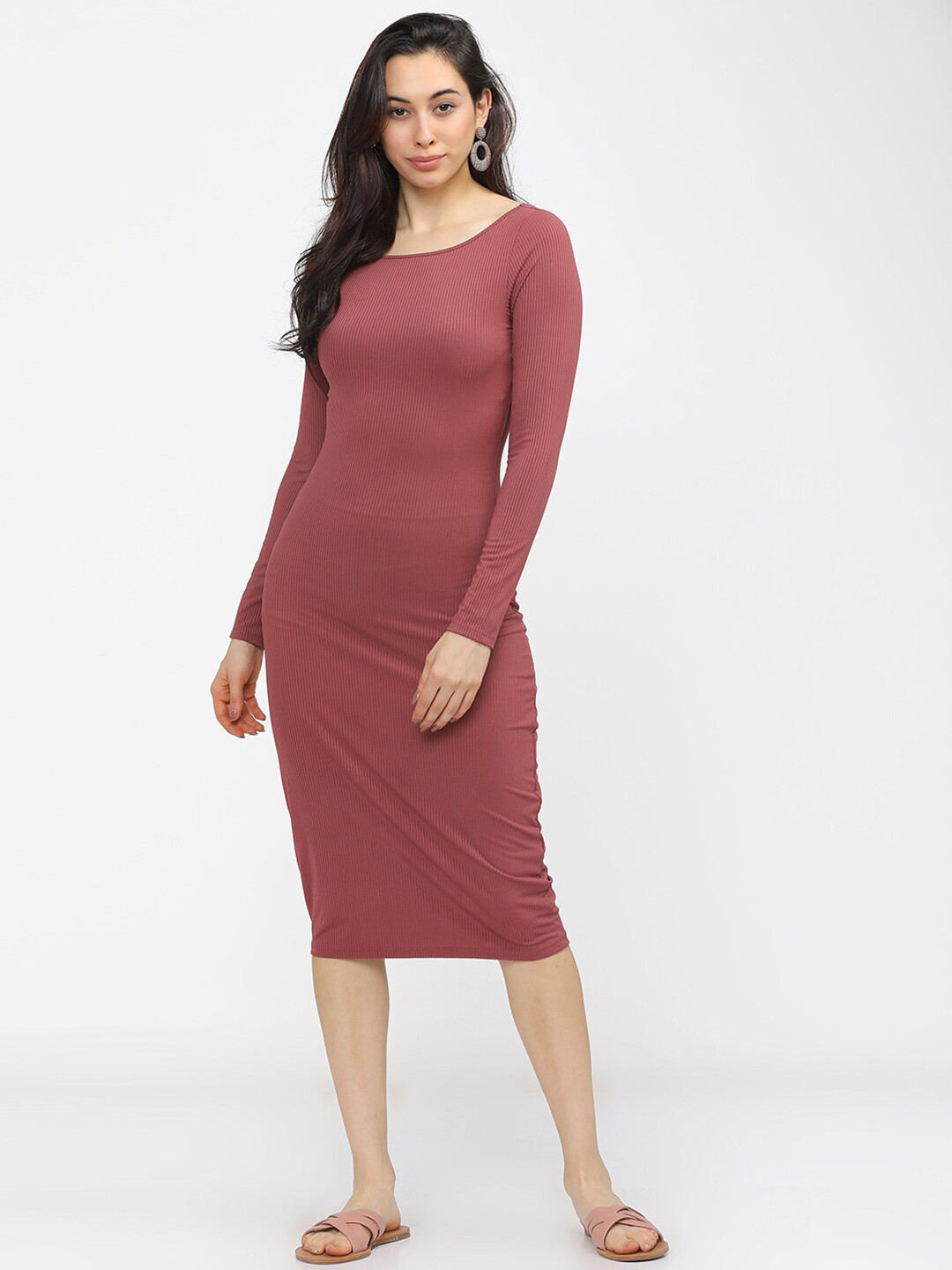 Tokyo Talkies Rose Bodycon Midi Dress