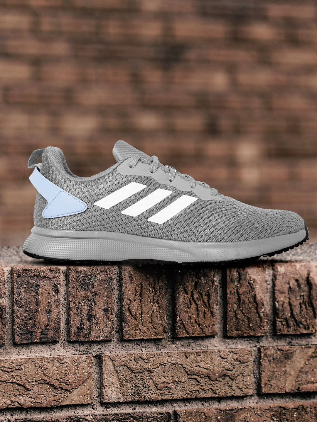ADIDAS Men Grey Woven Design Harquin Running Shoes