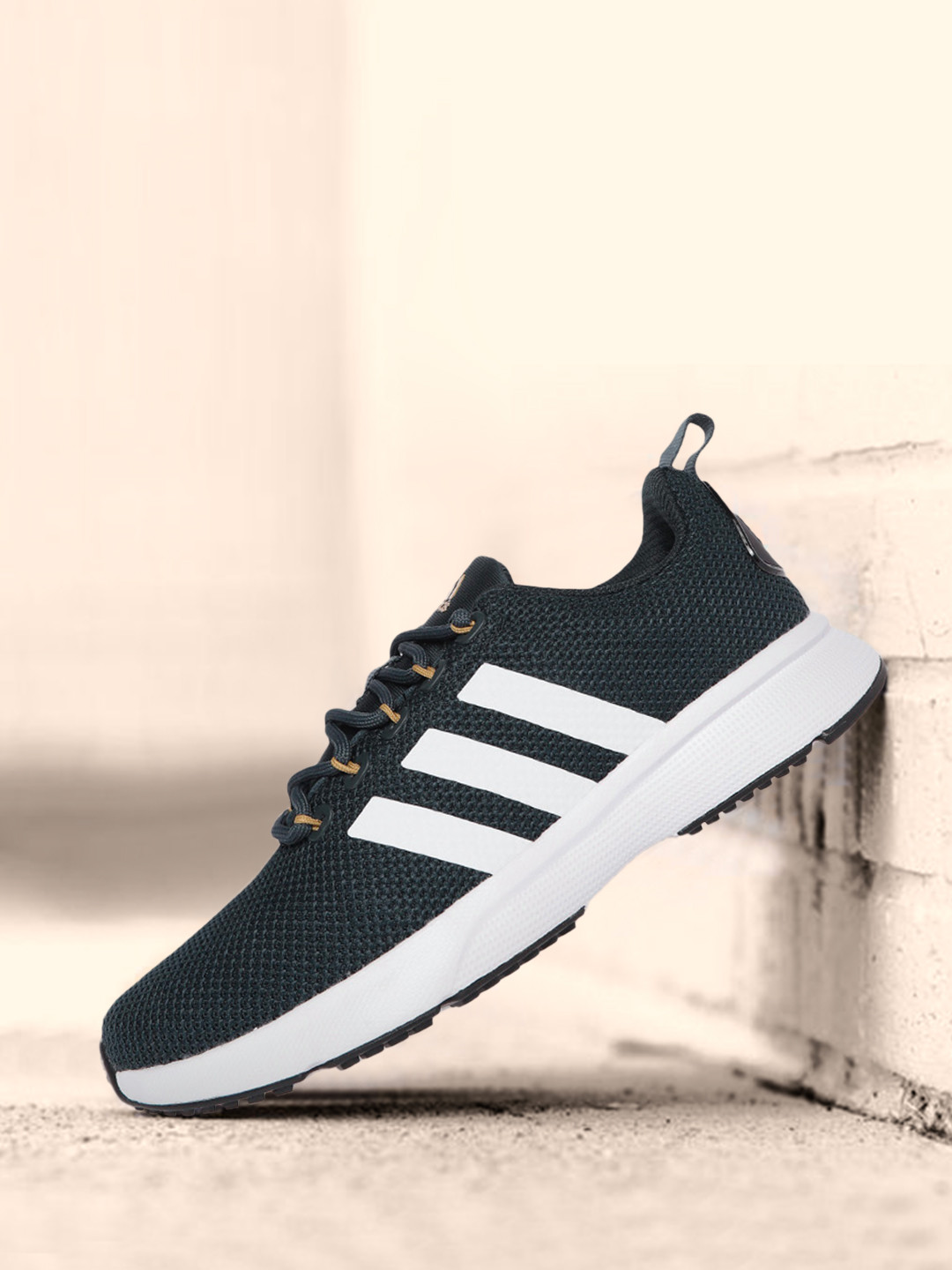 ADIDAS Men Teal Blue & White Woven Design Midaso Running Shoes