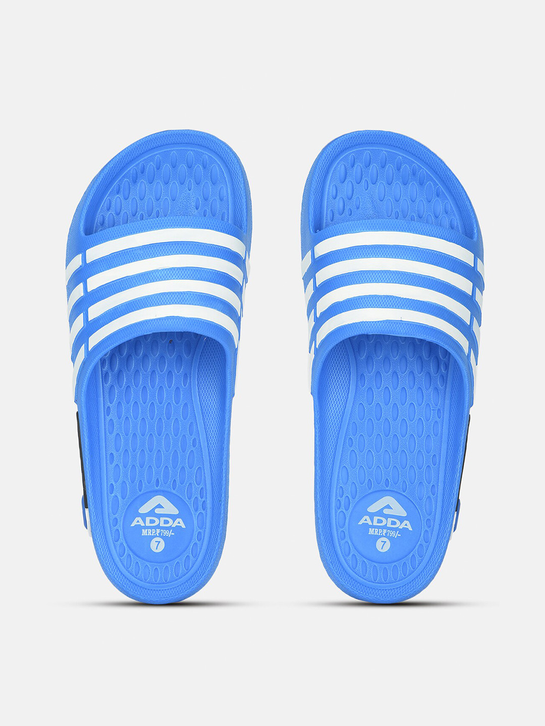 Adda Men Blue Striped Sliders