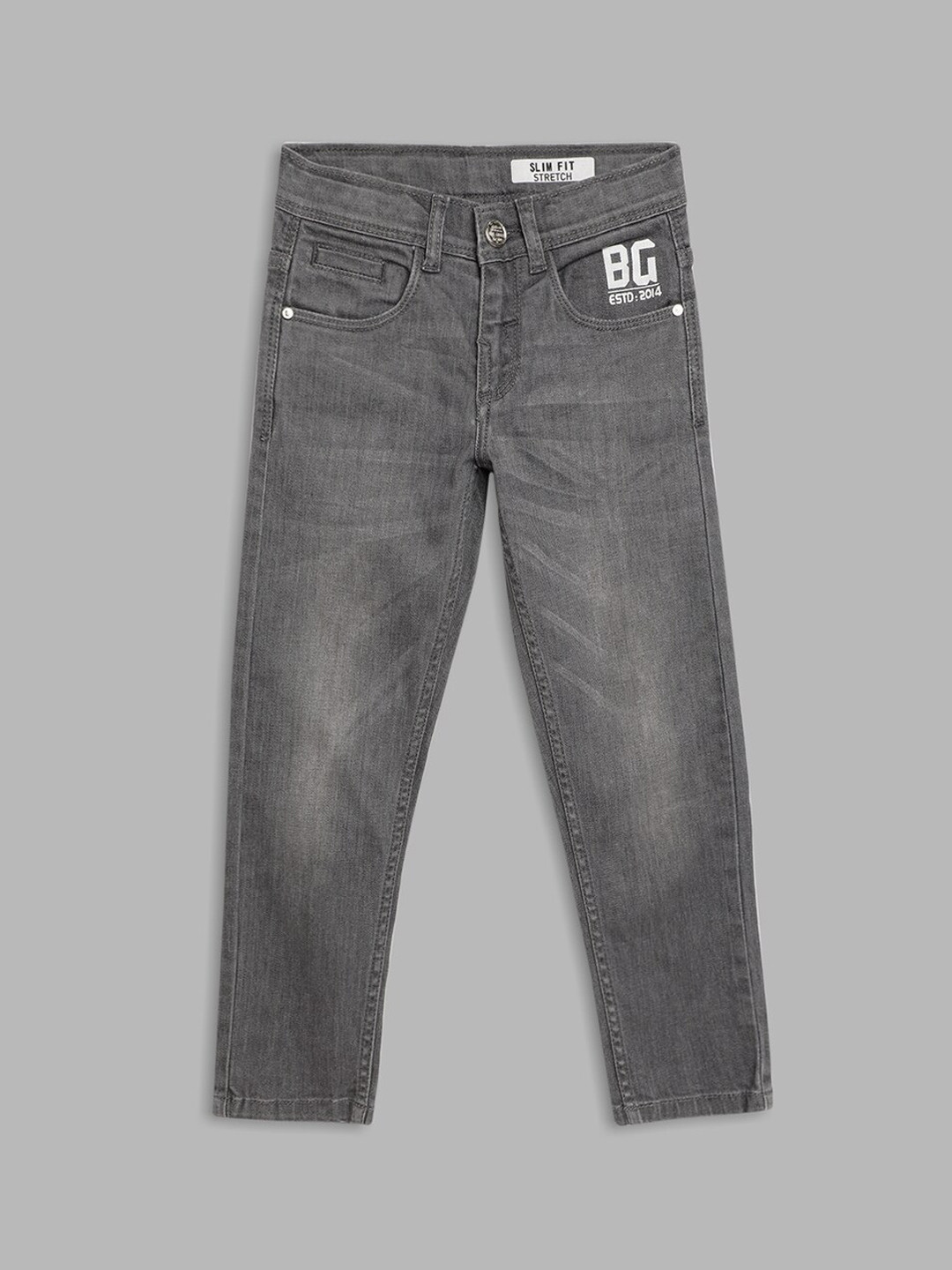 Blue Giraffe Boys Grey Light Fade Stretchable Jeans