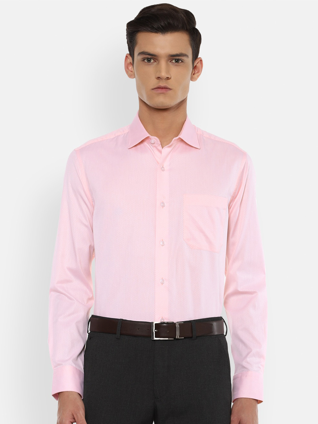 Louis Philippe Gods & Kings Men Pink Regular Fit Formal Shirt