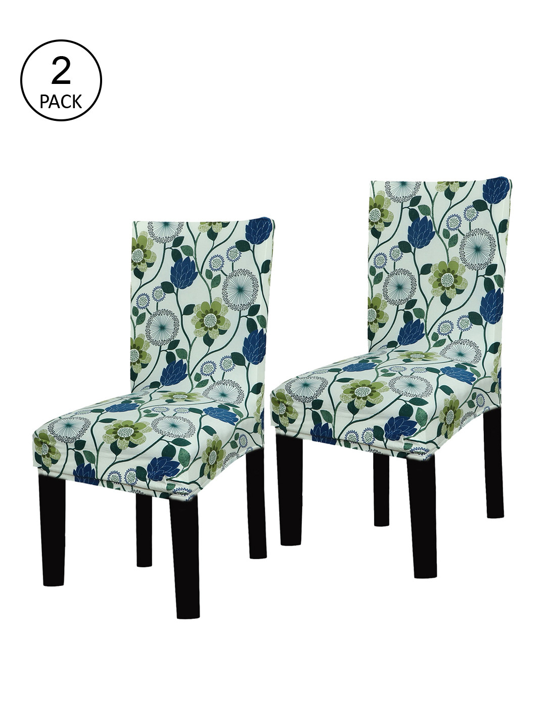 HOUSE OF QUIRK Pack of 2 Green & Blue Protector Seat Chair Slipcover