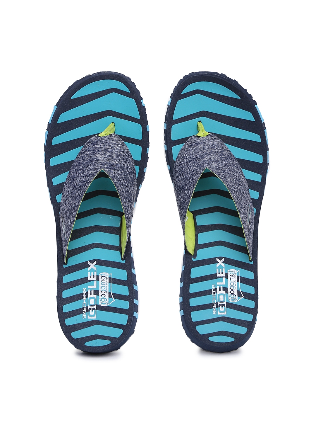 Blue and white striped sales skechers