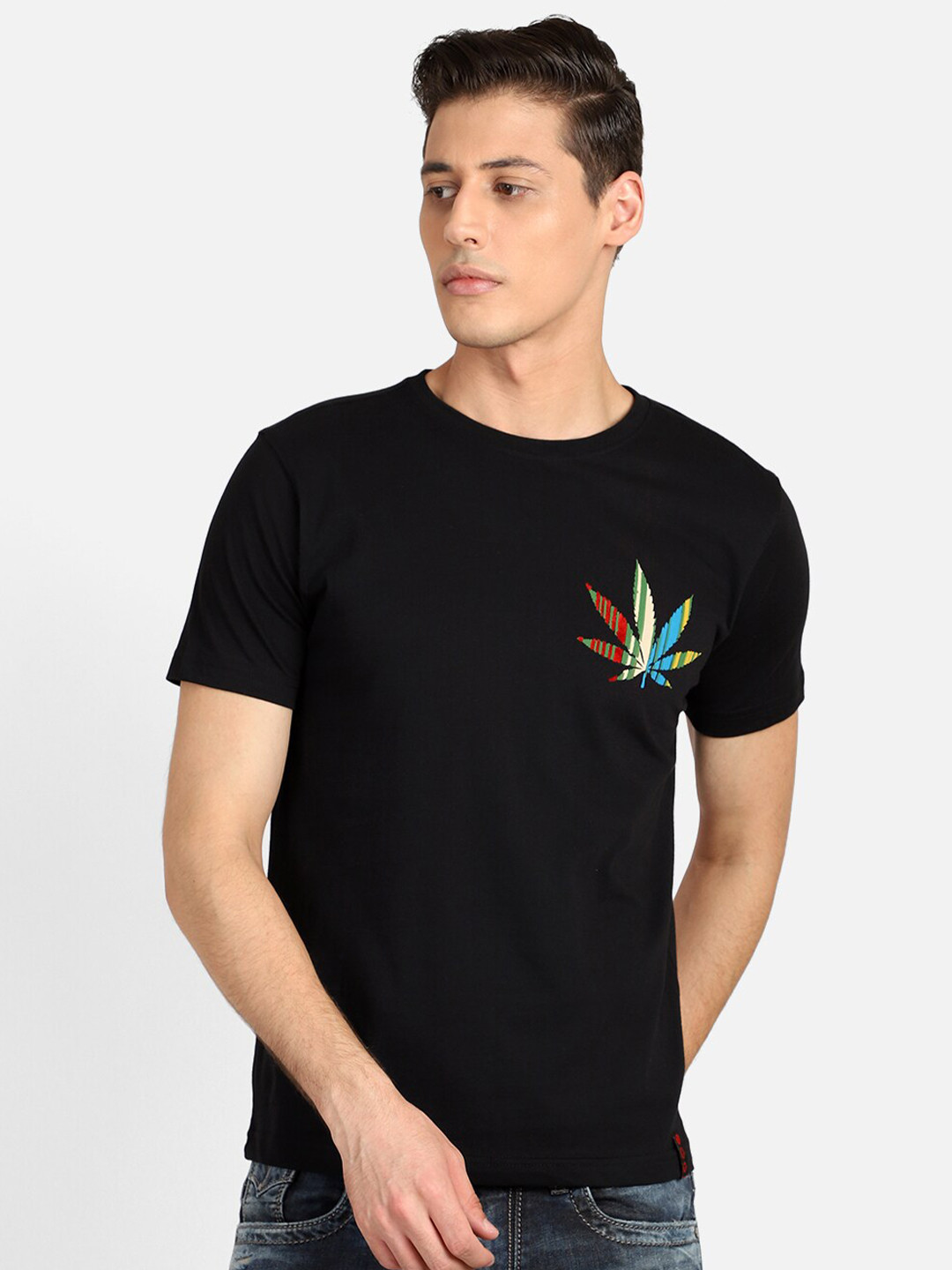 PUNK Men Black Printed Pockets T-shirt