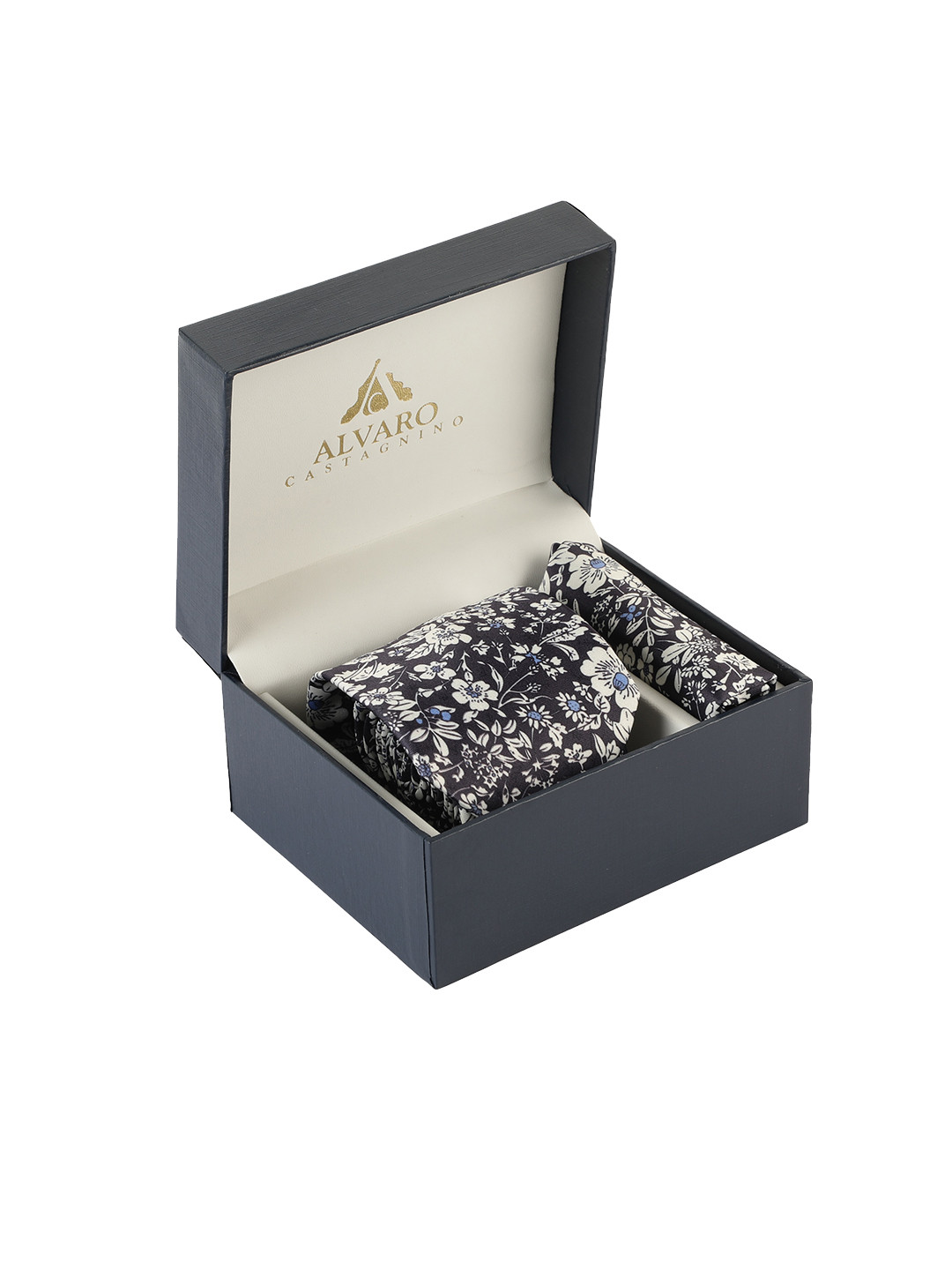 Alvaro Castagnino Men Black & Off White Printed Accessory Gift Set