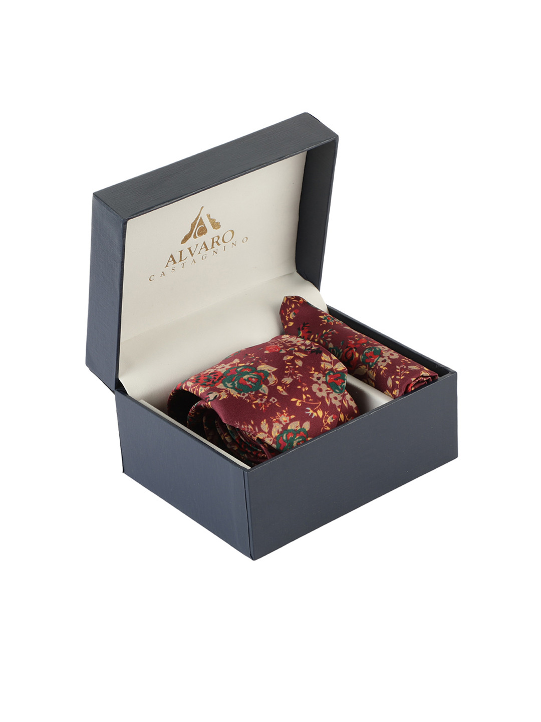 Alvaro Castagnino Men Maroon & Beige Printed Accessory Gift Set