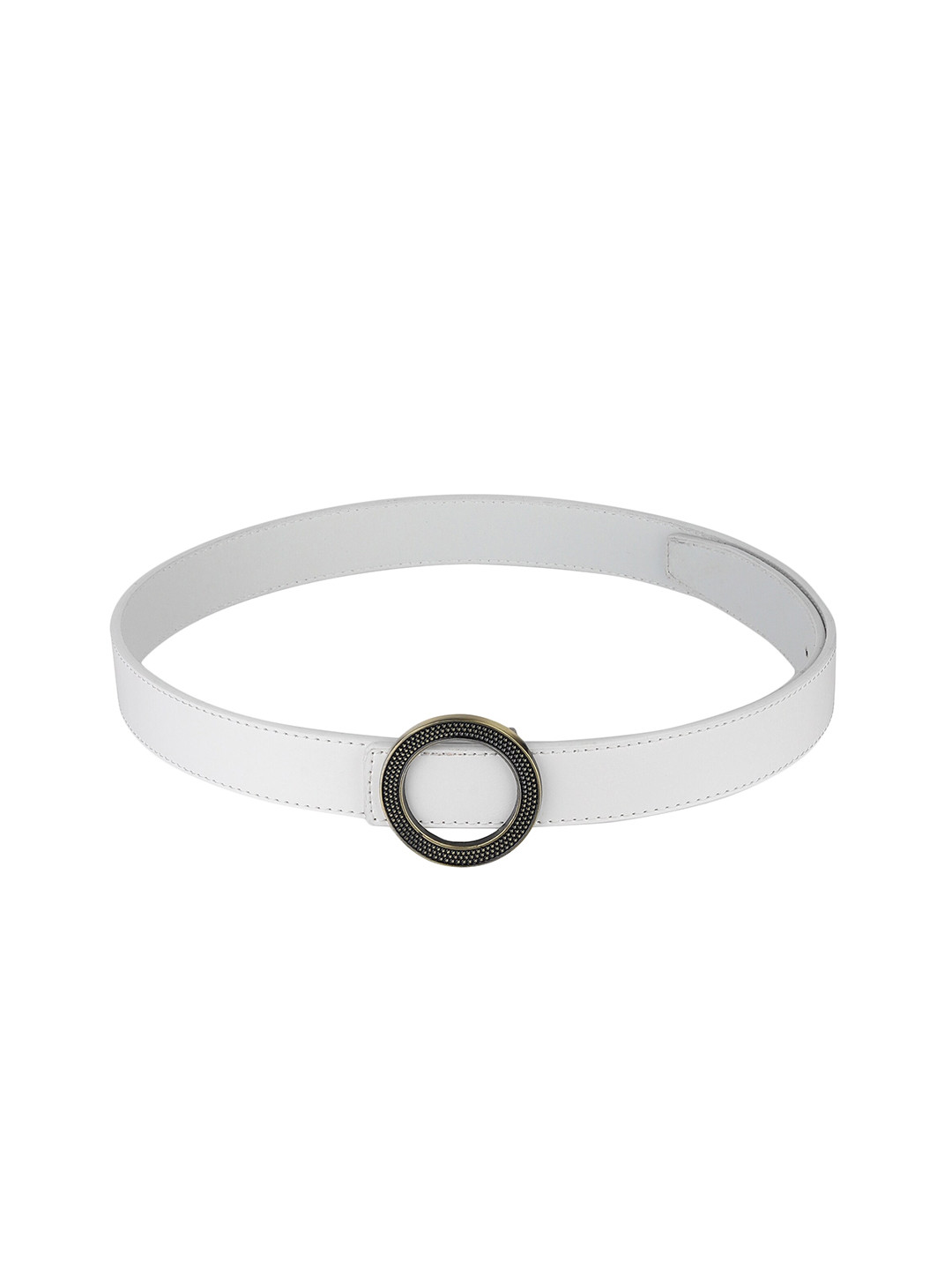 Kastner Women White & Gold-Toned Solid Synthetic Leather Belt