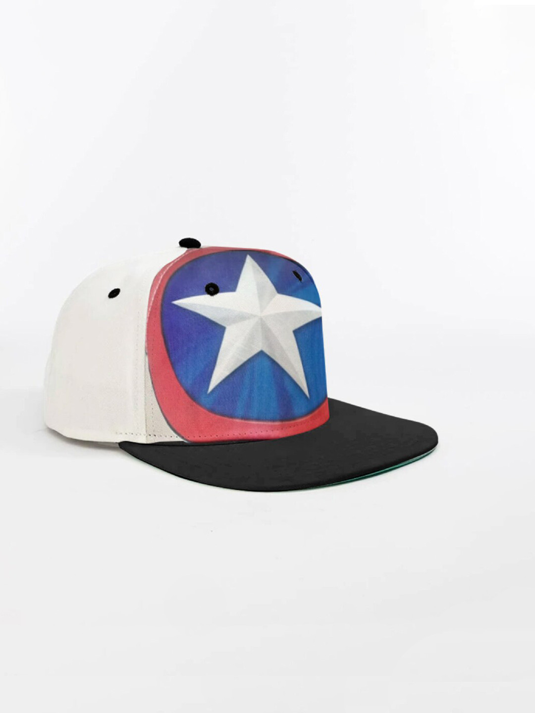 BONKIDS Boys White Printed Baseball Cap