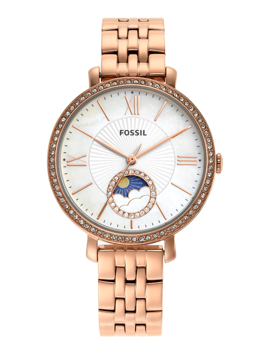Fossil Women Multicoloured Dial & Rose Gold-Plated Straps Analogue Watch ES5165