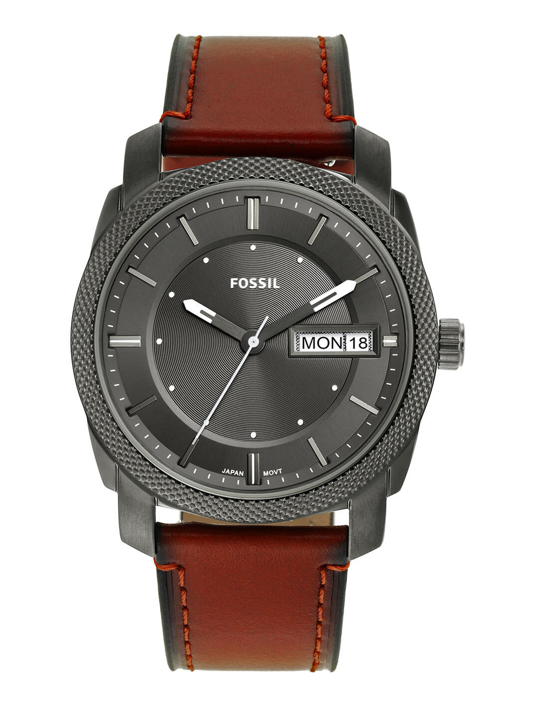 Fossil Men Grey Dial & Brown Leather Straps Analogue Watch FS5900
