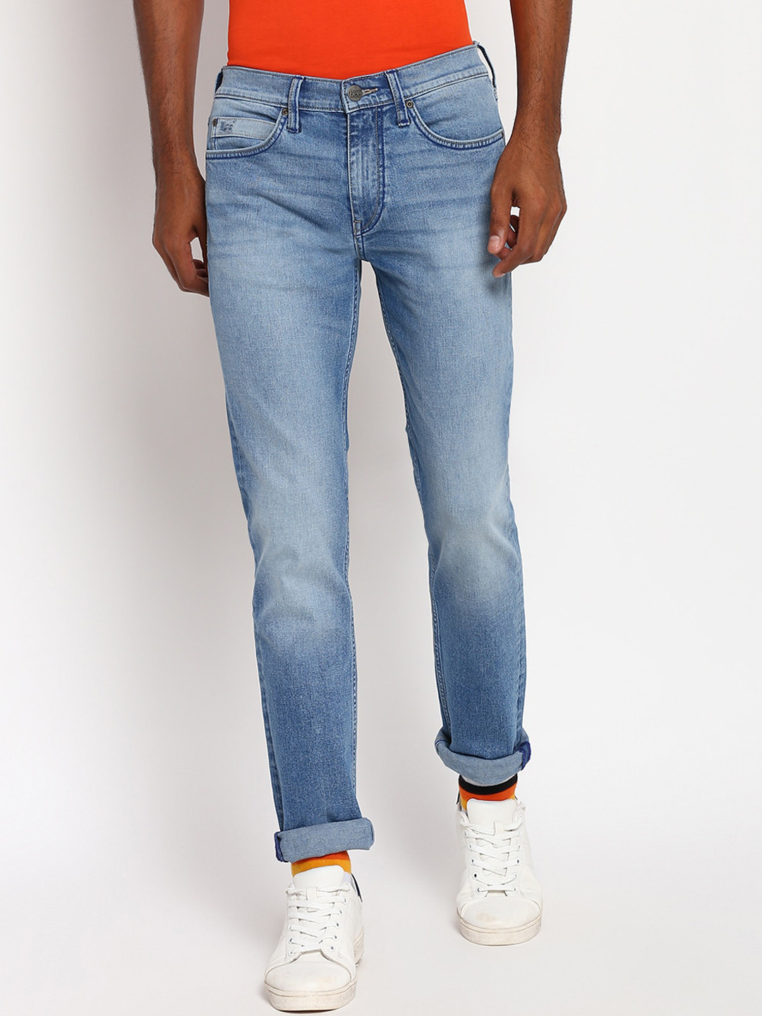 Lee Men Blue Tapered Fit Heavy Fade Stretchable Cotton Jeans