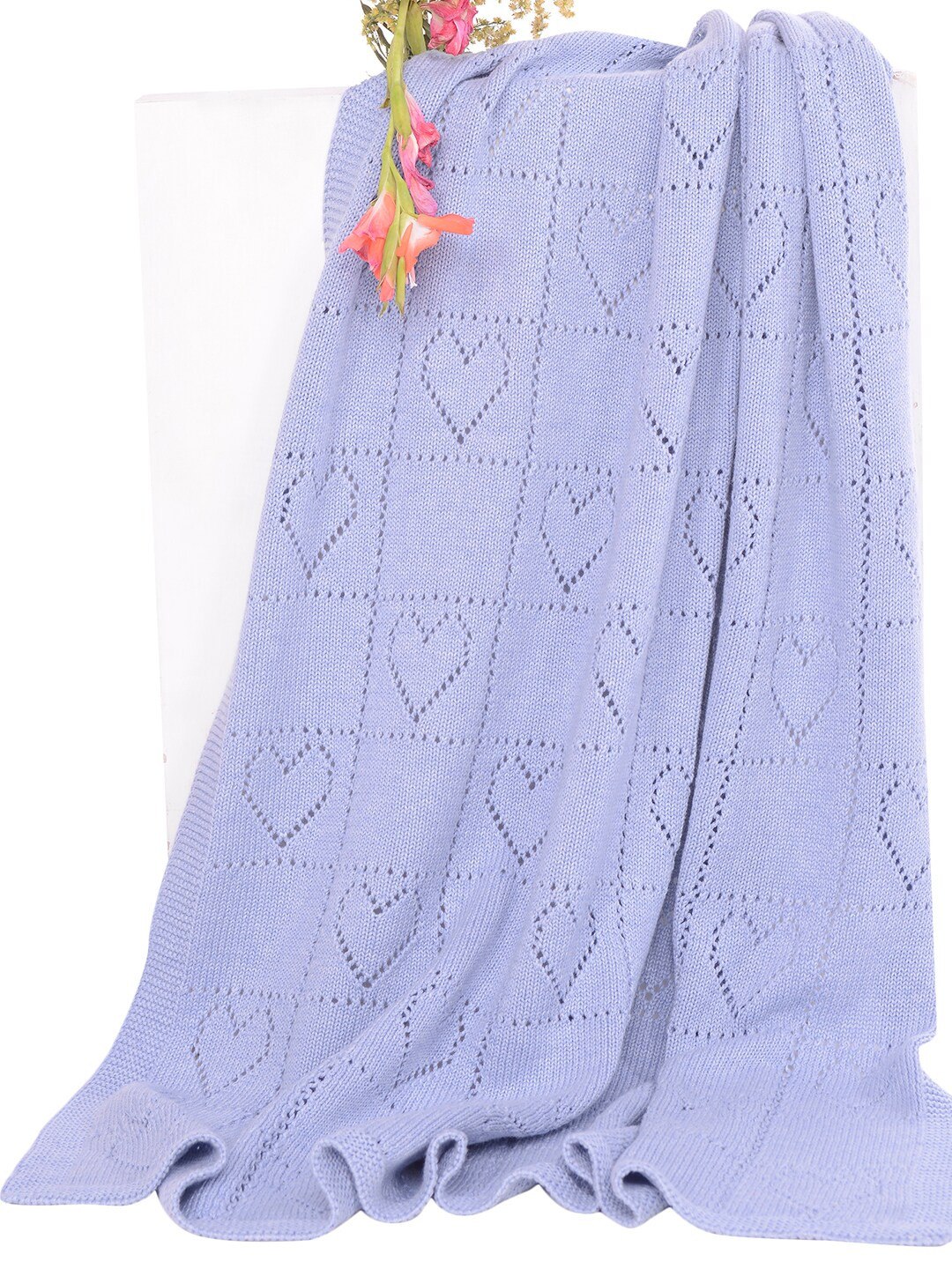 JoE Hazel Blue Abstract Printed AC Room 550 GSM Single Bed Blanket