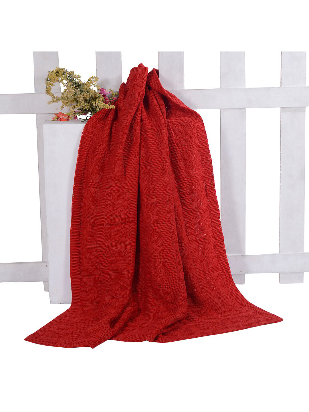 JoE Hazel Kids Red Abstract 550 GSM AC Room Single Bed Cotton Baby Blanket