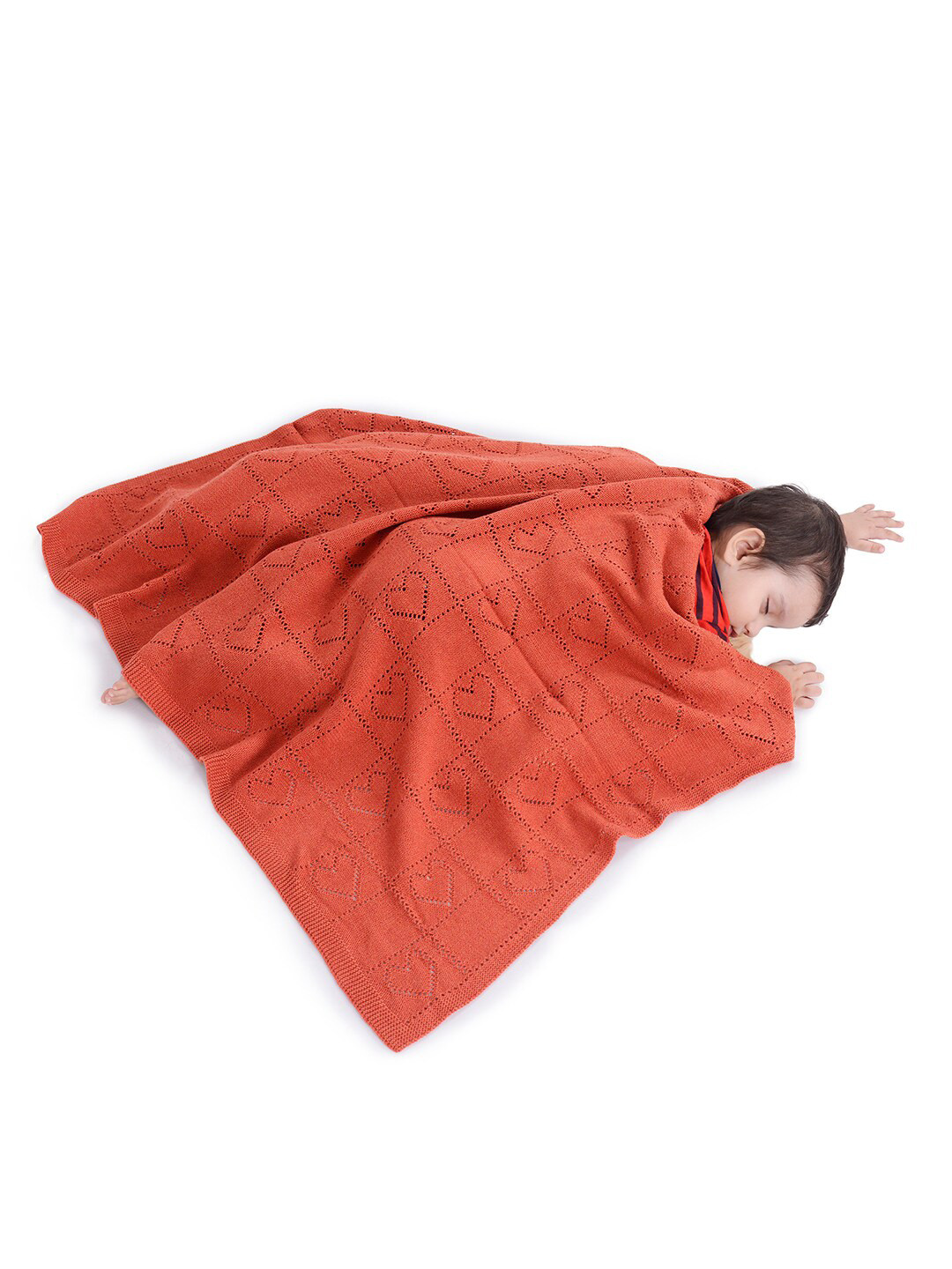 JoE Hazel Rust Geometric AC Room 550 GSM Cotton Single Bed Blanket