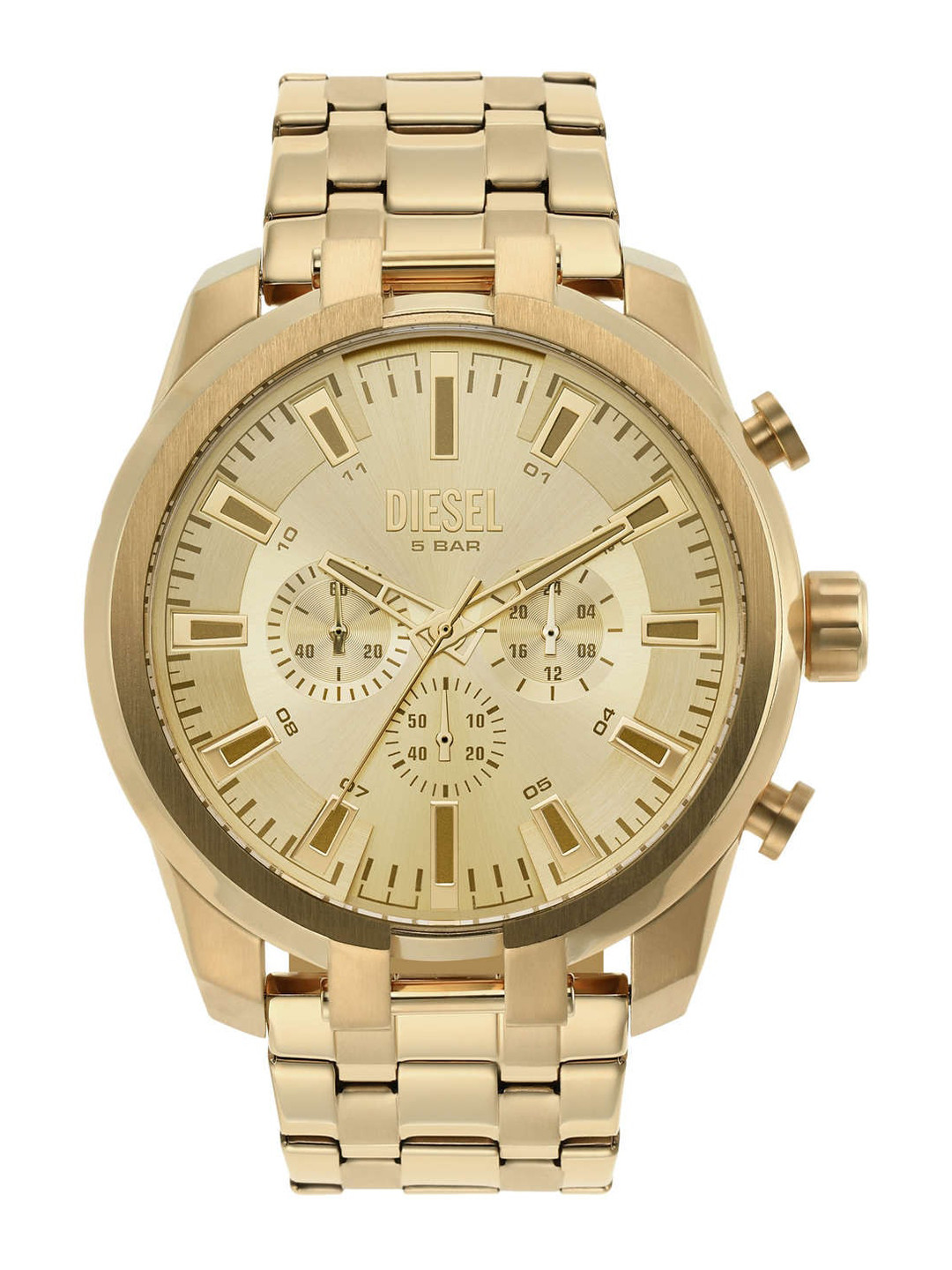 DIESEL Men Gold-Toned Dial & Stainless Steel Bracelet Style Straps Analogue Watch DZ4590