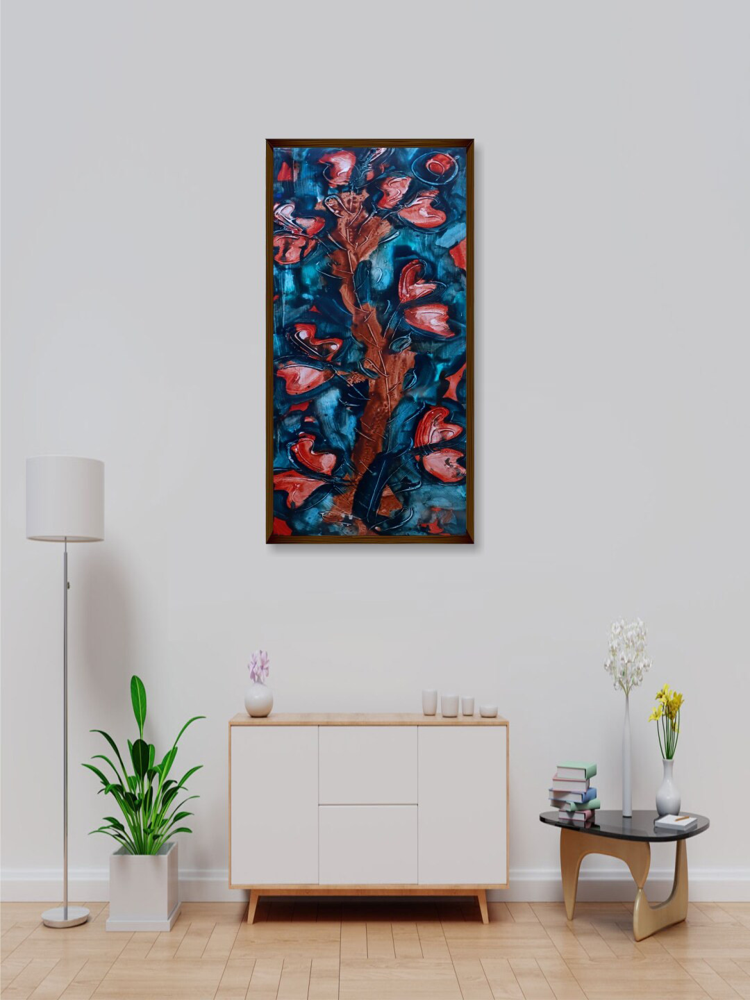 The Art House Synthetic Wood Wall Living Room Rectangle Paintings Wall Art -45.72 x 16In