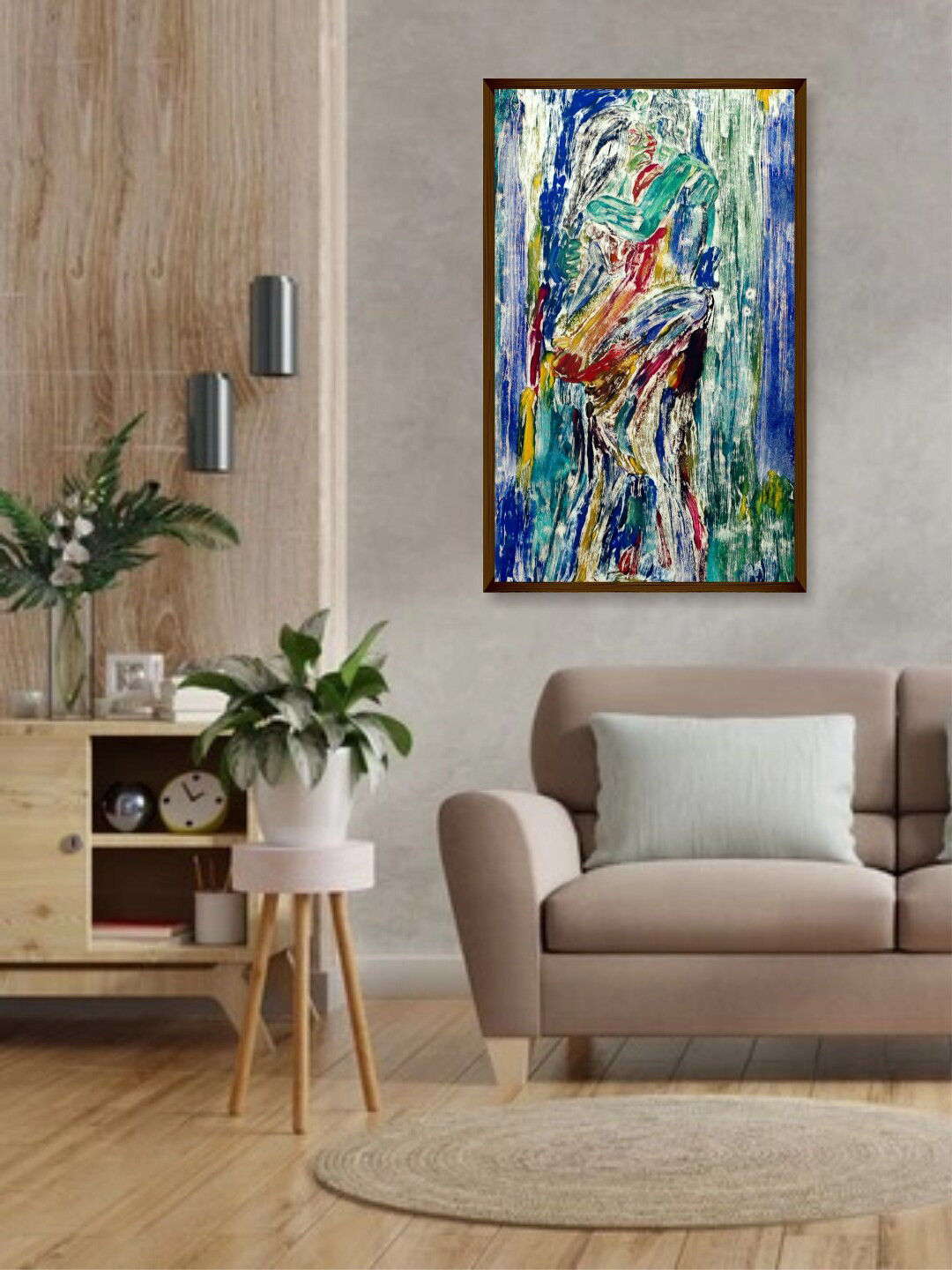The Art House Blue & Green Abstract Painting Wall Art