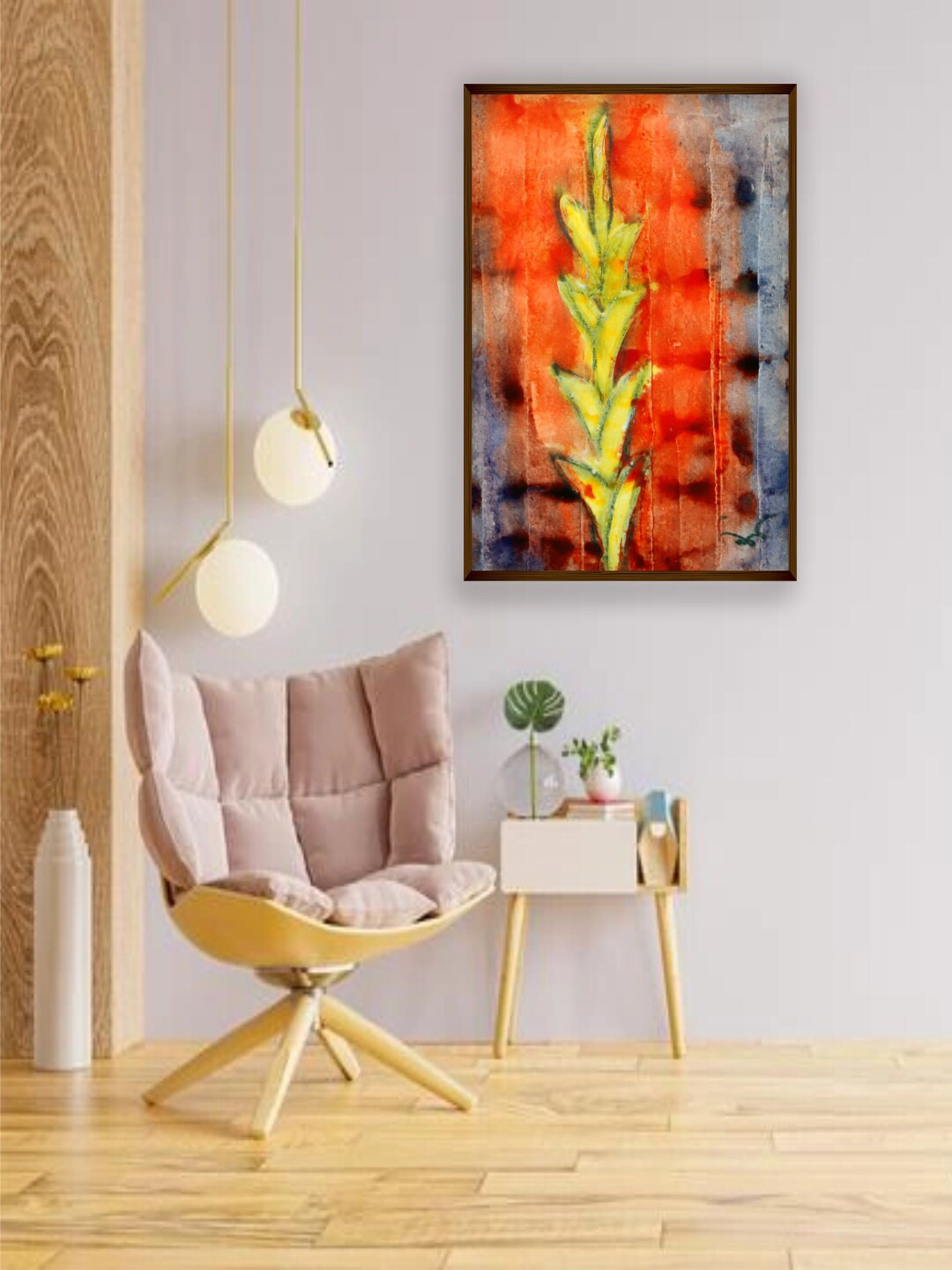 The Art House Yellow & Orange Abstract Painting Wall Art