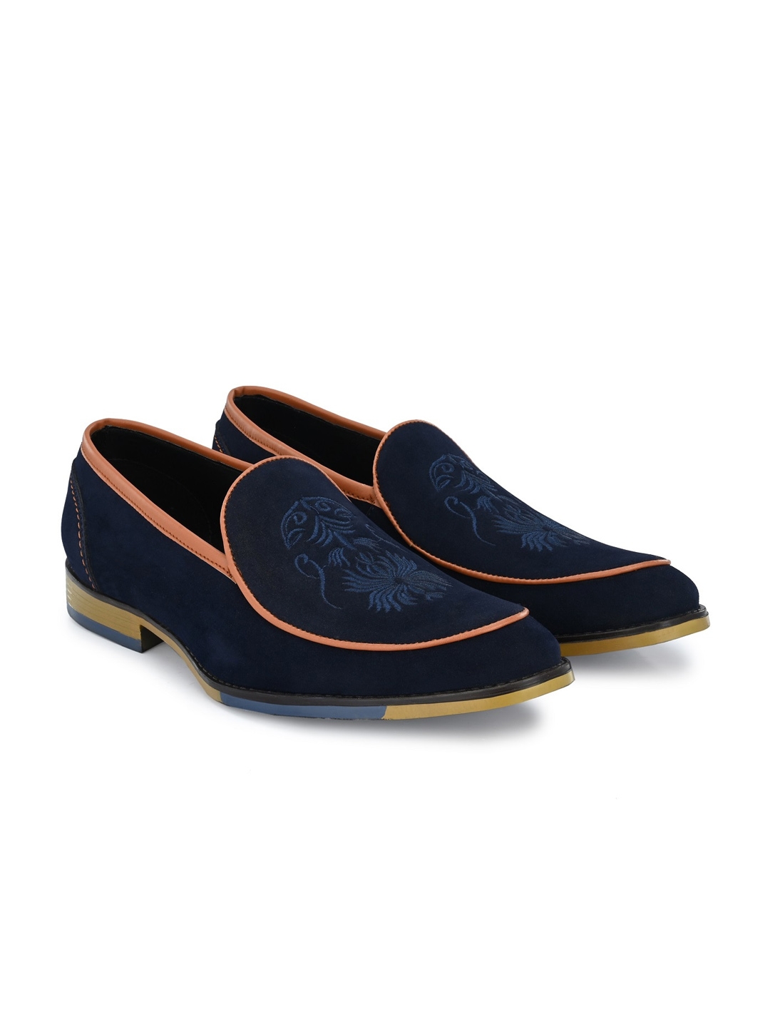 KLEAT Men Navy Blue Formal Loafer Shoes