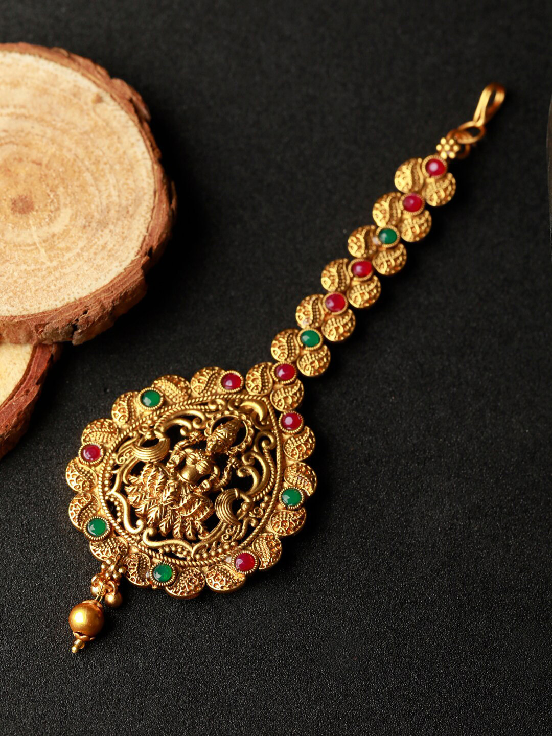 Priyaasi Woman Gold Traditional Laxmi Maang Tikka