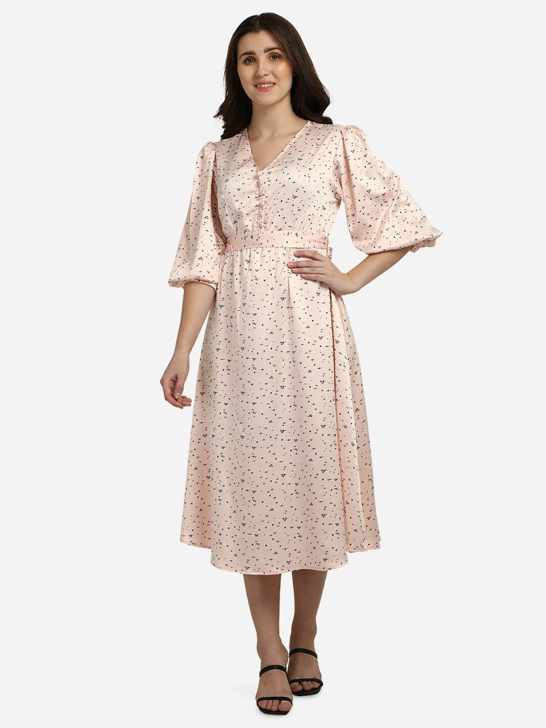 Smarty Pants Women Pink Satin Midi Dress