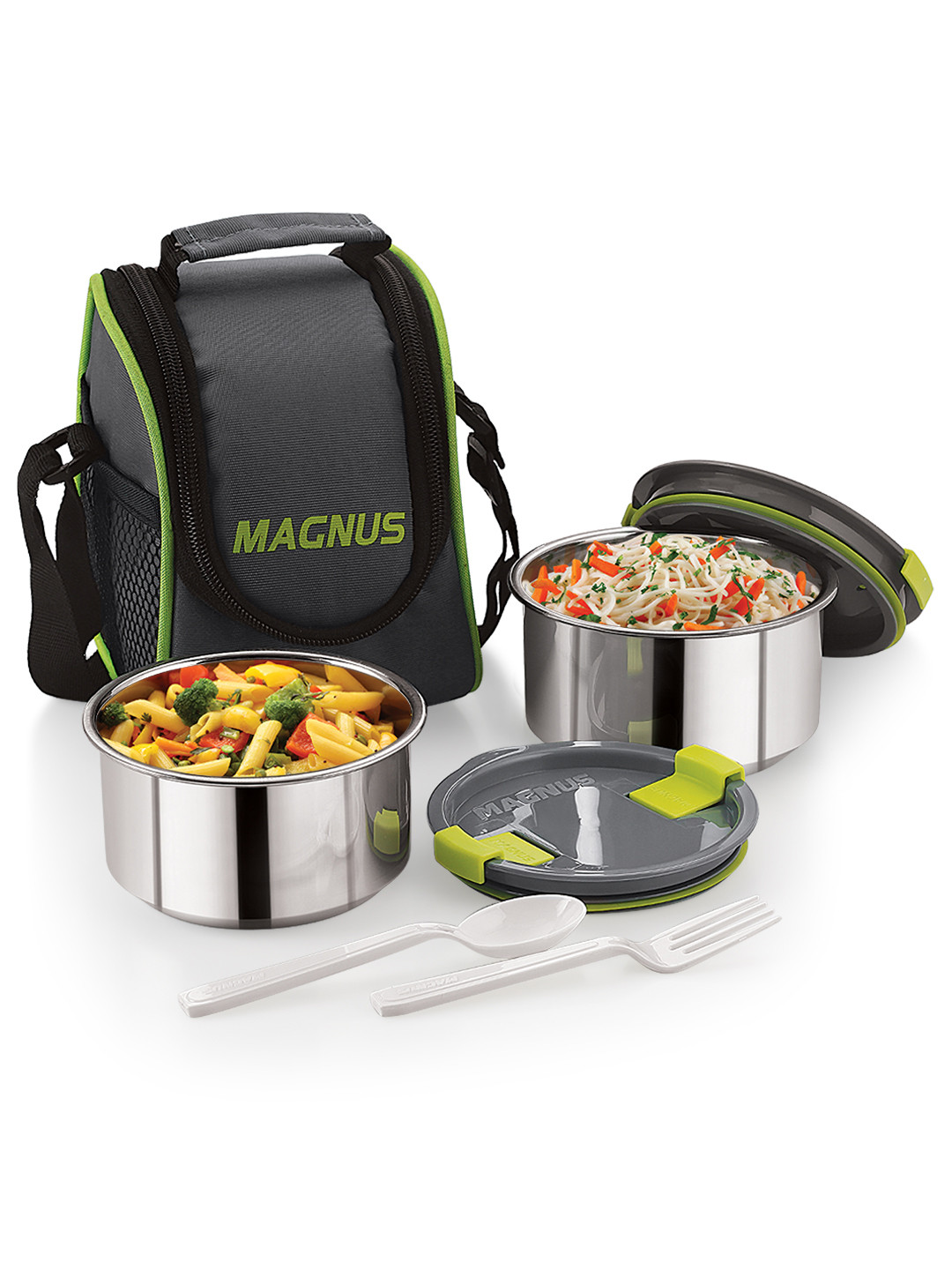 MAGNUS Opal 2 Airtight Leakproof Stainless Steel 5PCs Lunch Box With Spoon and Fork