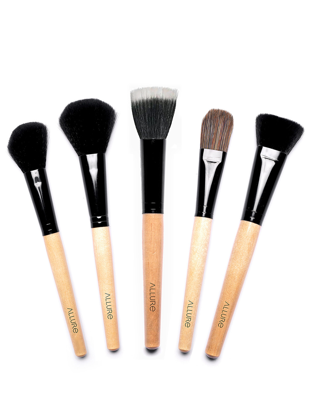 ALLURE Set of 5 Wooden Face Makeup Brushes ACKF1-05