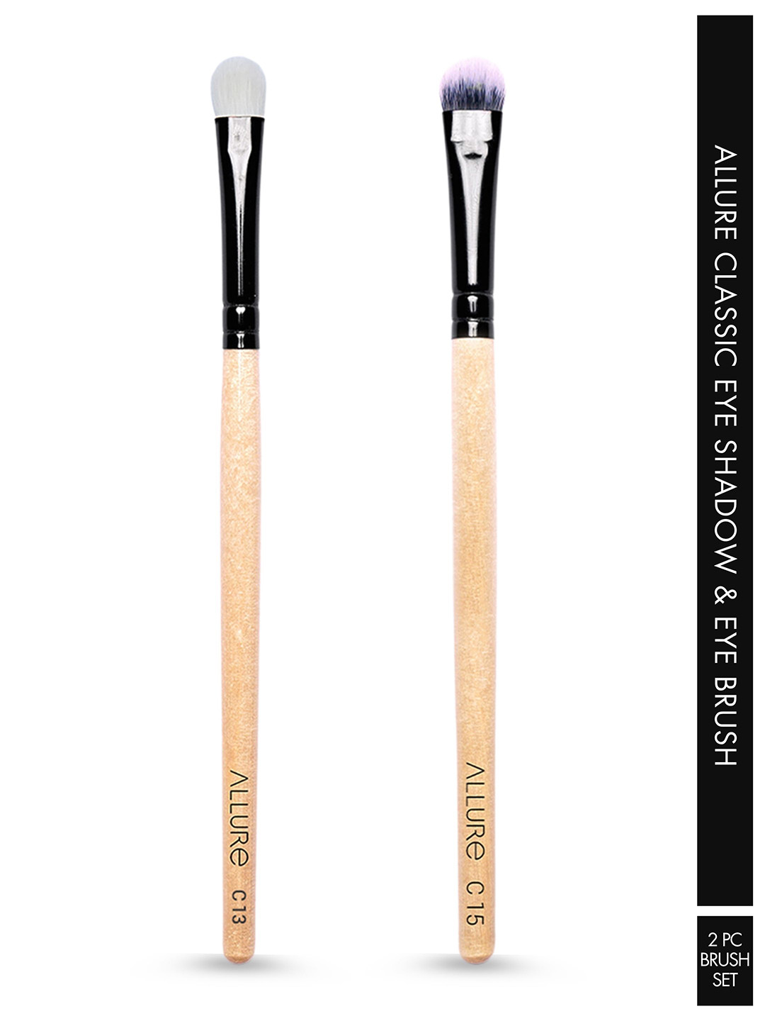 ALLURE Set of Wooden Eyeshadow Brush C-13 & Eye Smudger Brush C-15