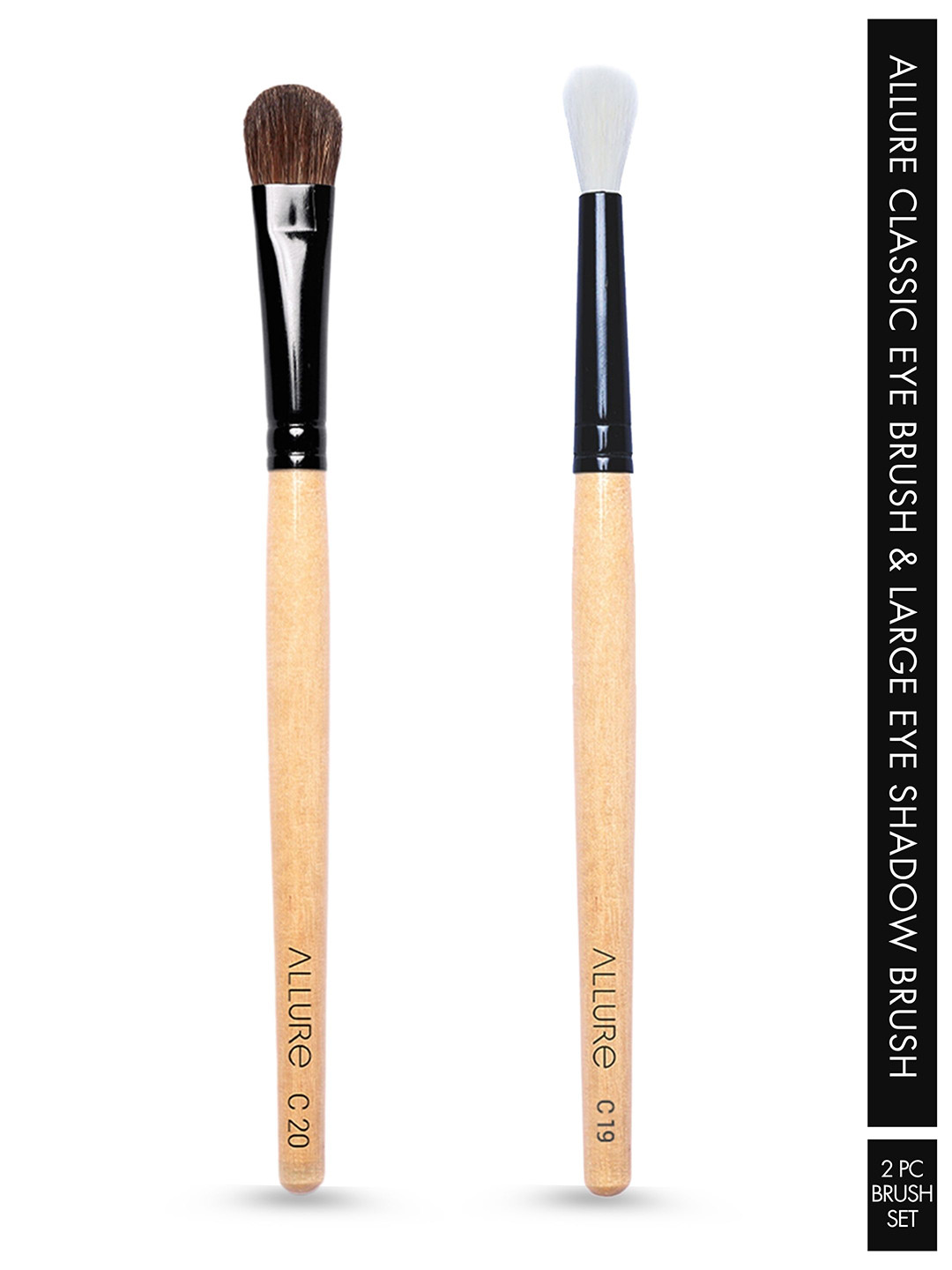 ALLURE Set of Wooden Eyeshadow Brush C-20 & Eye Brush C-19