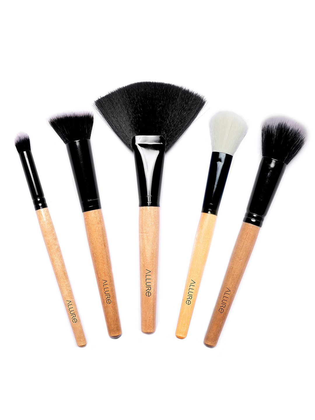 ALLURE Set of 5 Wooden Face Makeup Brushes ACKF2-05