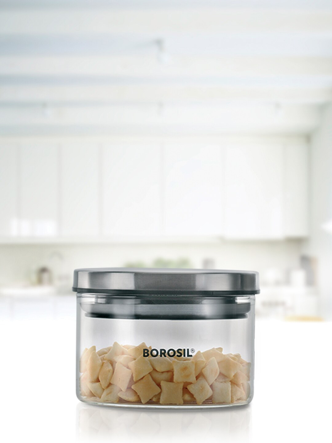Borosil Transparent Glass Microwave Safe Clip-On Graduated Container-300ml