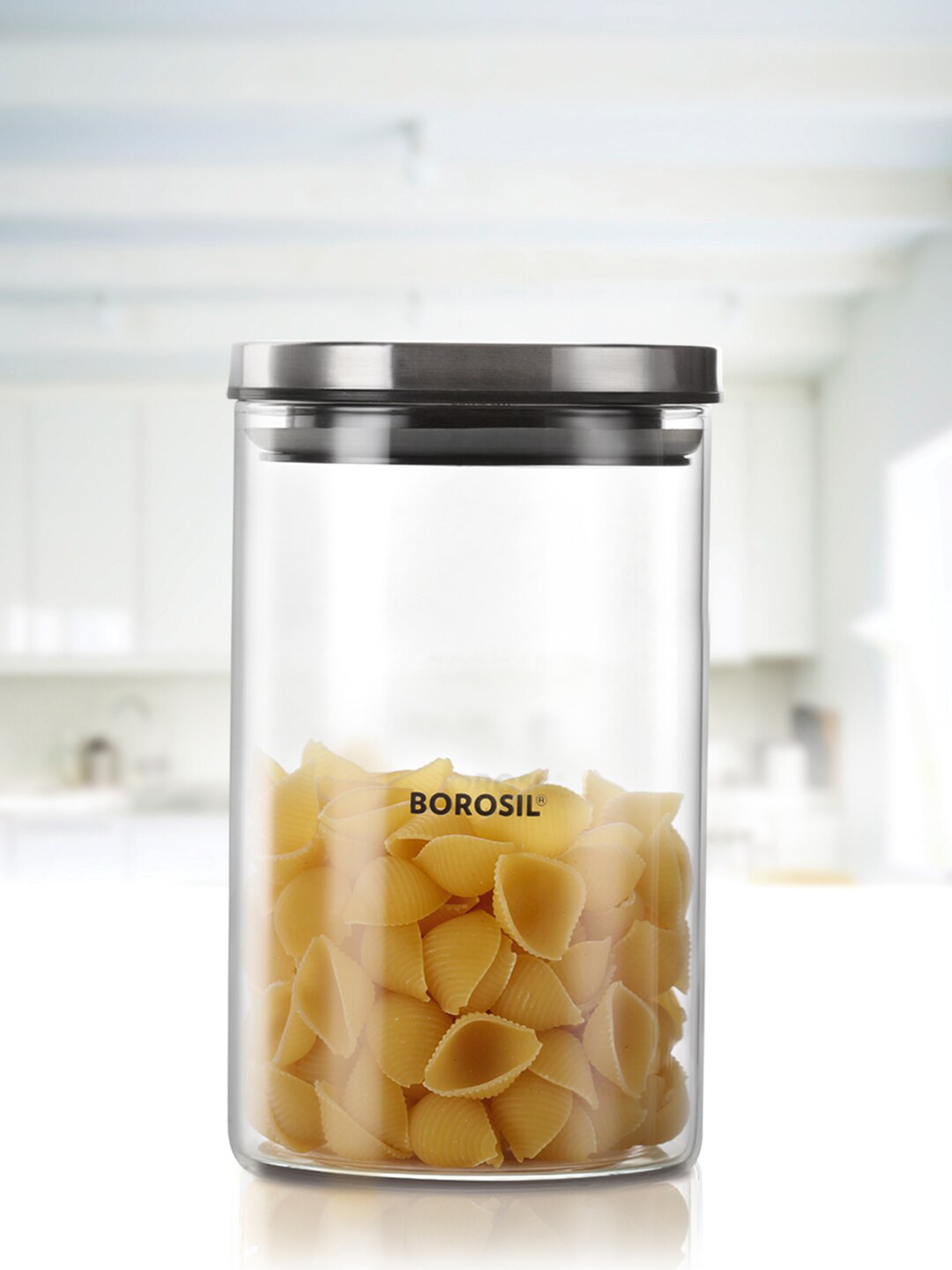 BOROSIL Classic Transparent Solid Glass Storage Container