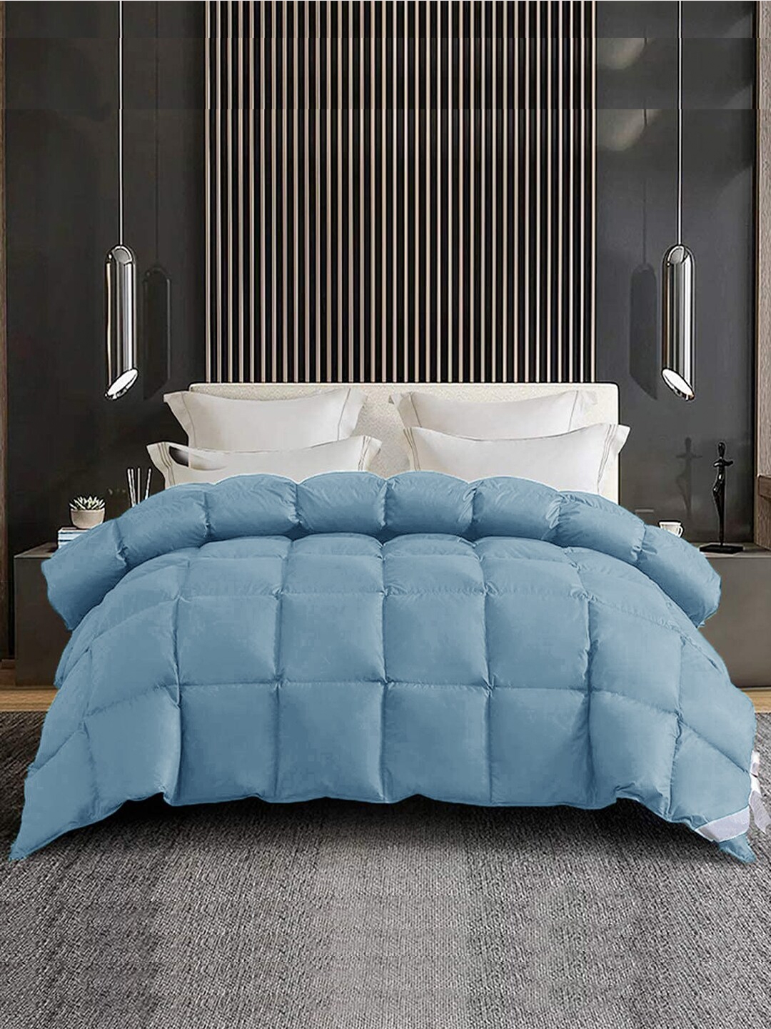 LINENWALAS Happy Sleeping Blue Heavy Winter 300 GSM Double Bed Duvet