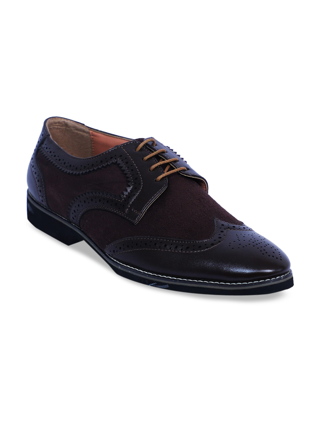 VEGAN BASICS Men Brown Solid Brogues