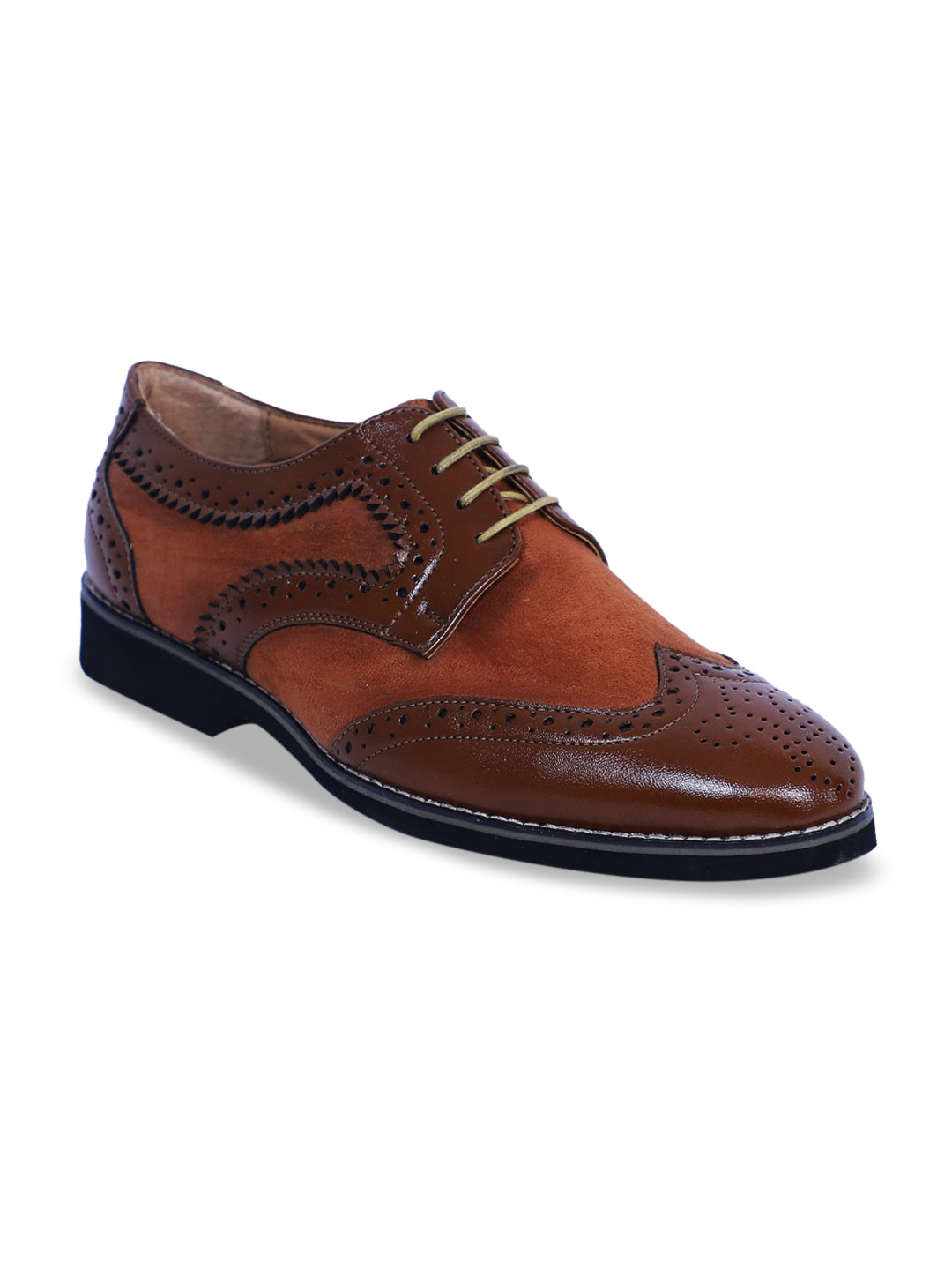VEGAN BASICS Men Tan Brown Formal Brogues